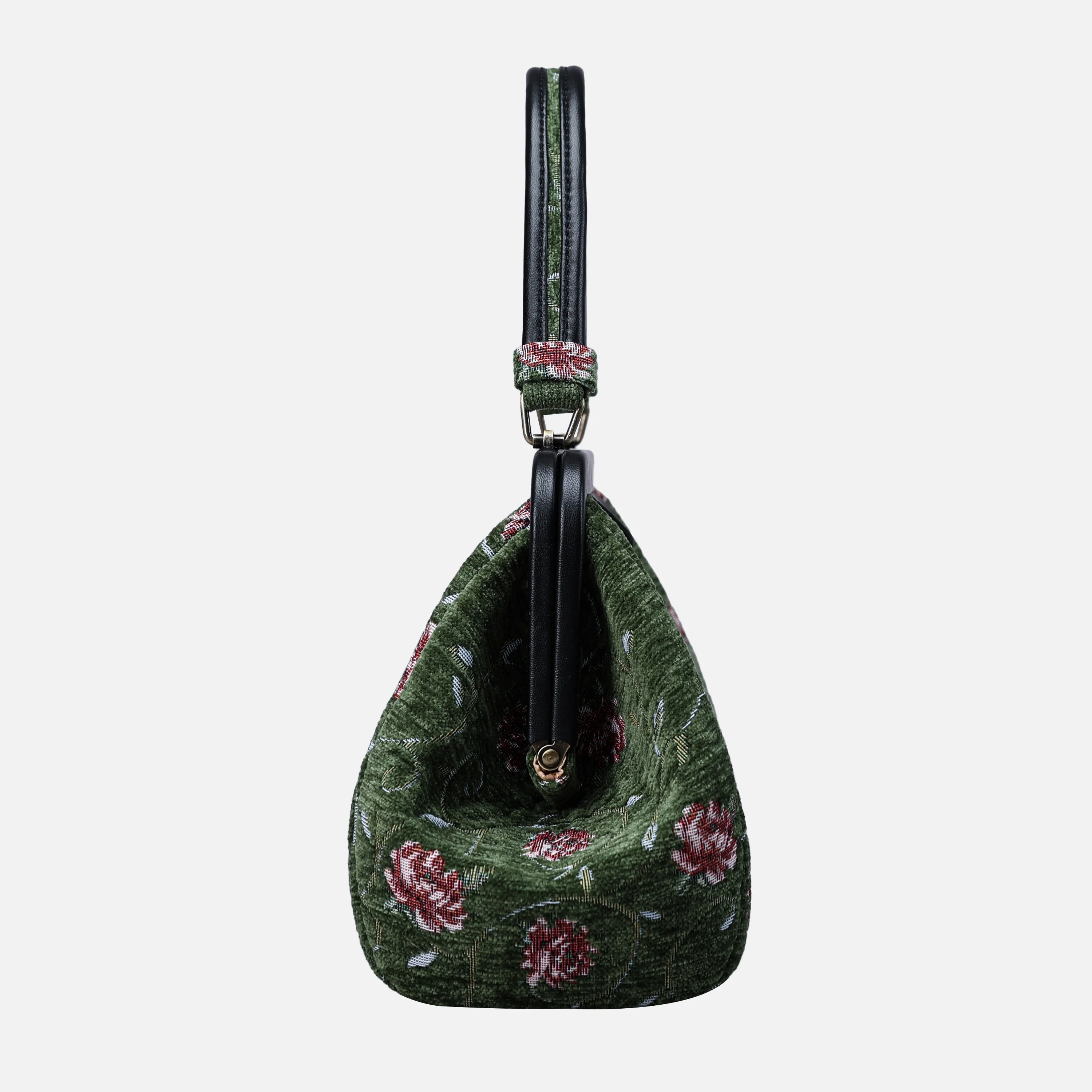 Climbing Rose Arugula Green Top Handle Purse - Image 3