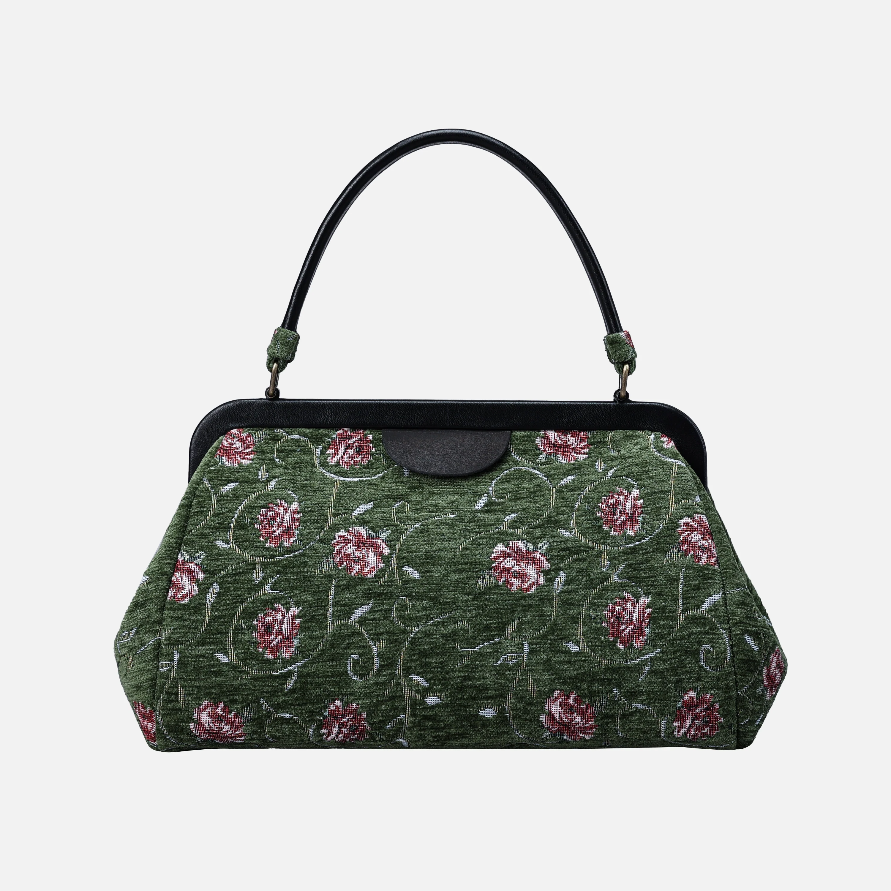 Climbing Rose Arugula Green Top Handle Purse - Image 4