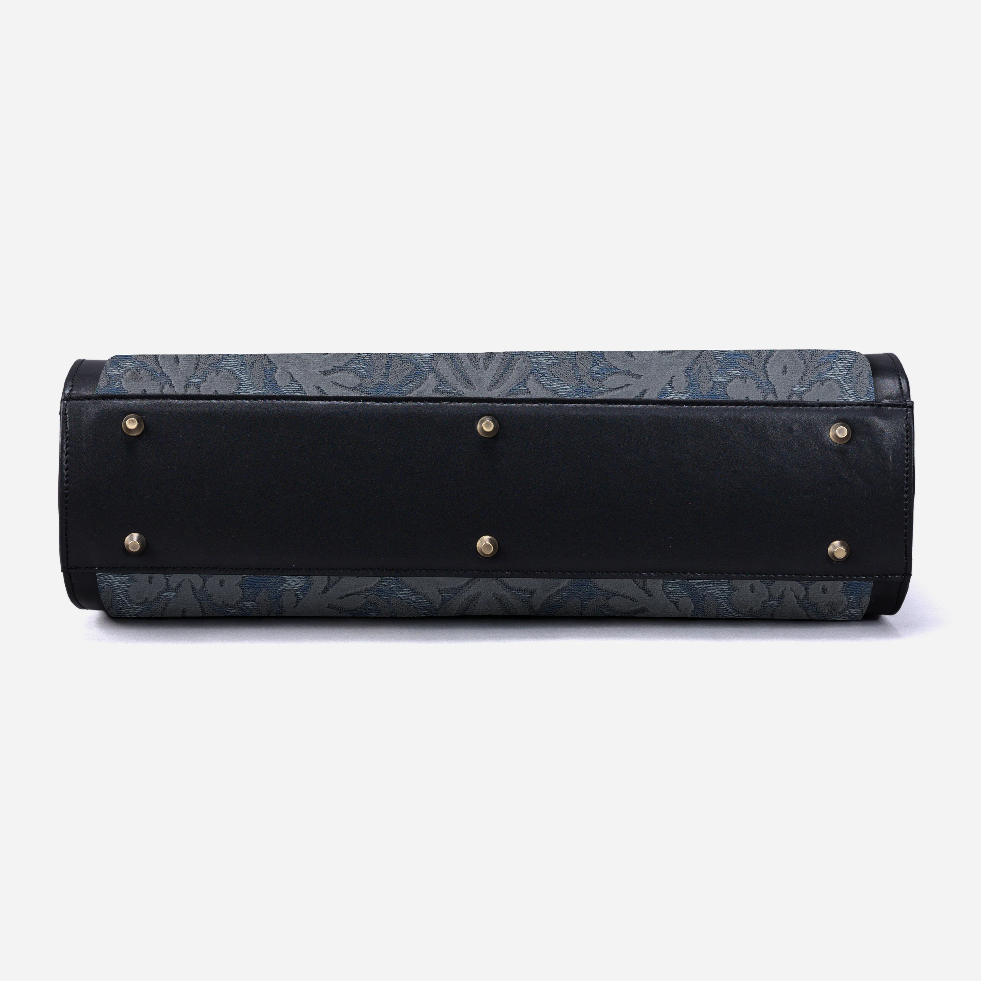 Burnout Velvet Steel Blue Business Tote - Image 6