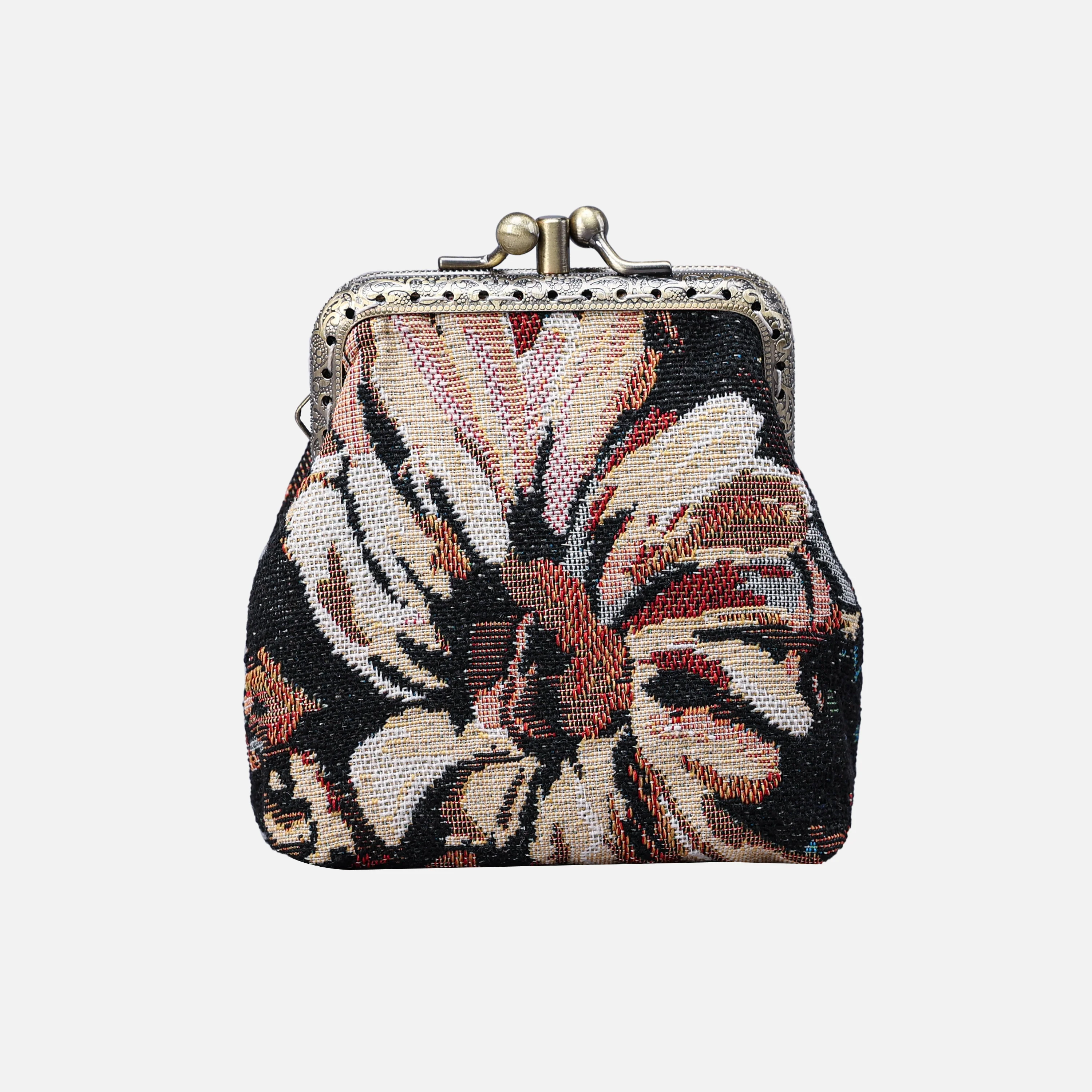 Daisy Black Double Kiss Clasp Coin Purse - Image 3