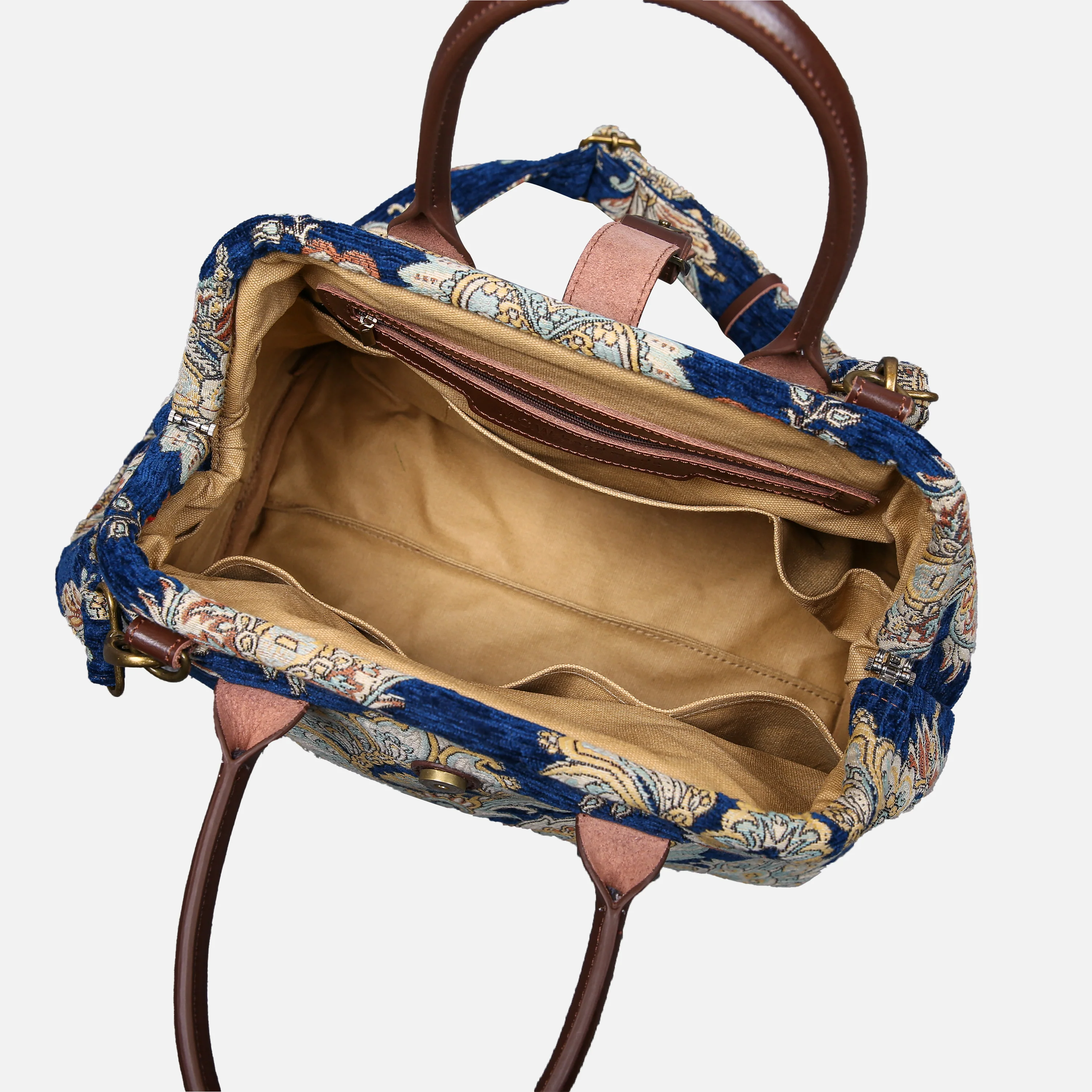 Damask Blue Carpet Handbag Purse - Image 5