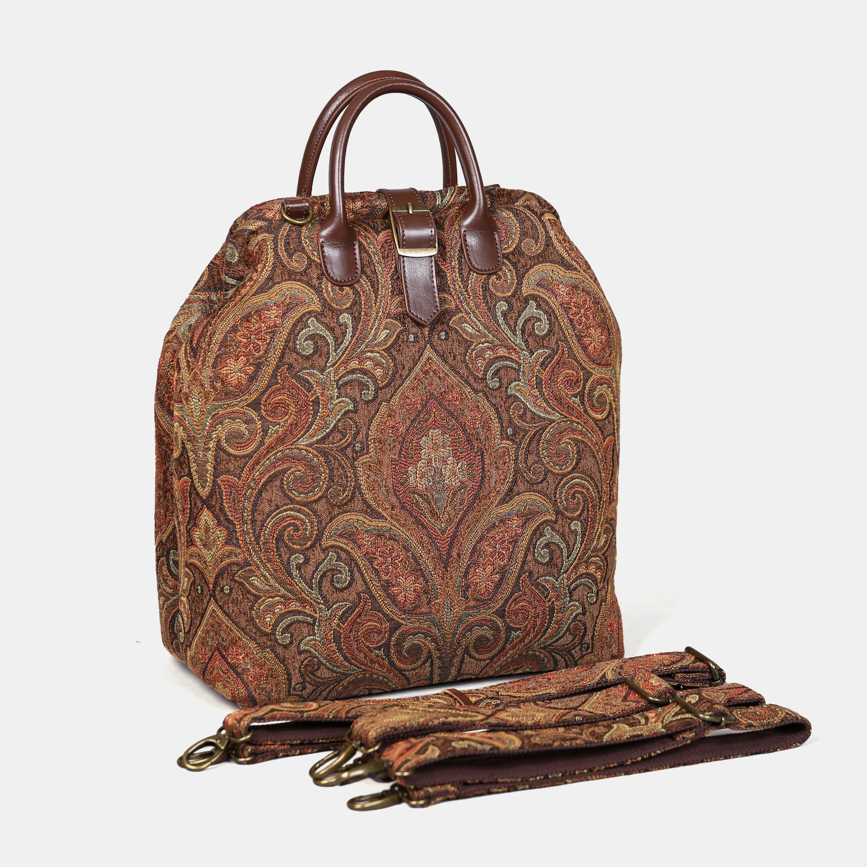 Damask D. Brown Carpet Laptop Backpack - Image 3