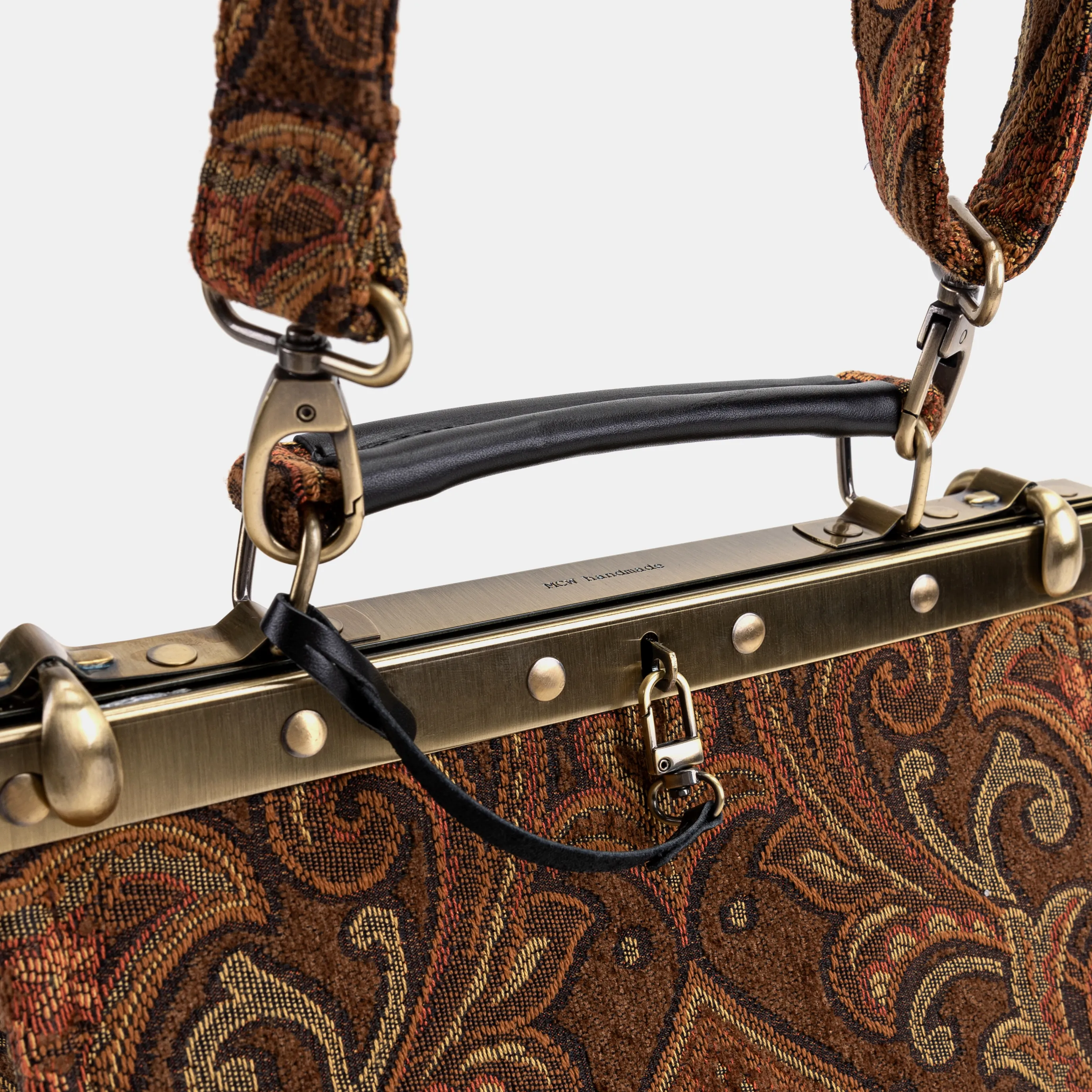 Damask D. Brown Cecile Carpet Purse Gladstone Bag - Image 6