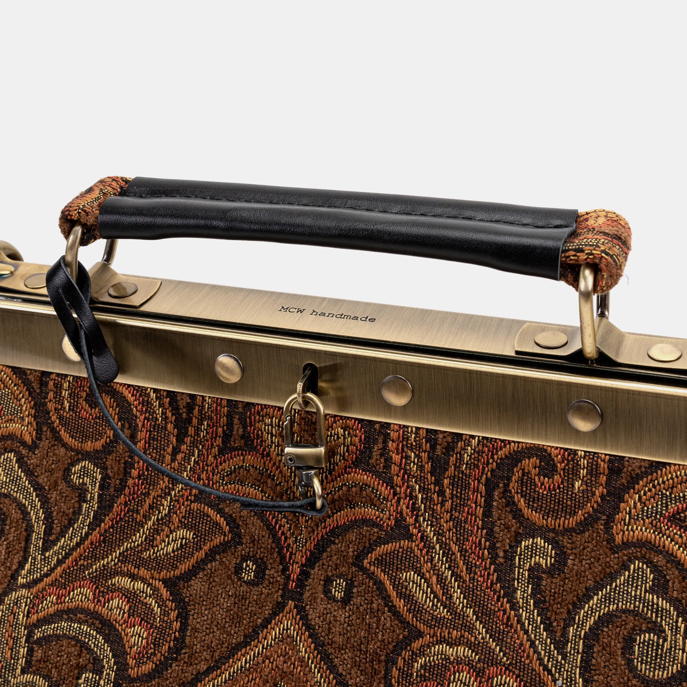 Damask D. Brown Cecile Carpet Purse Gladstone Bag - Image 7