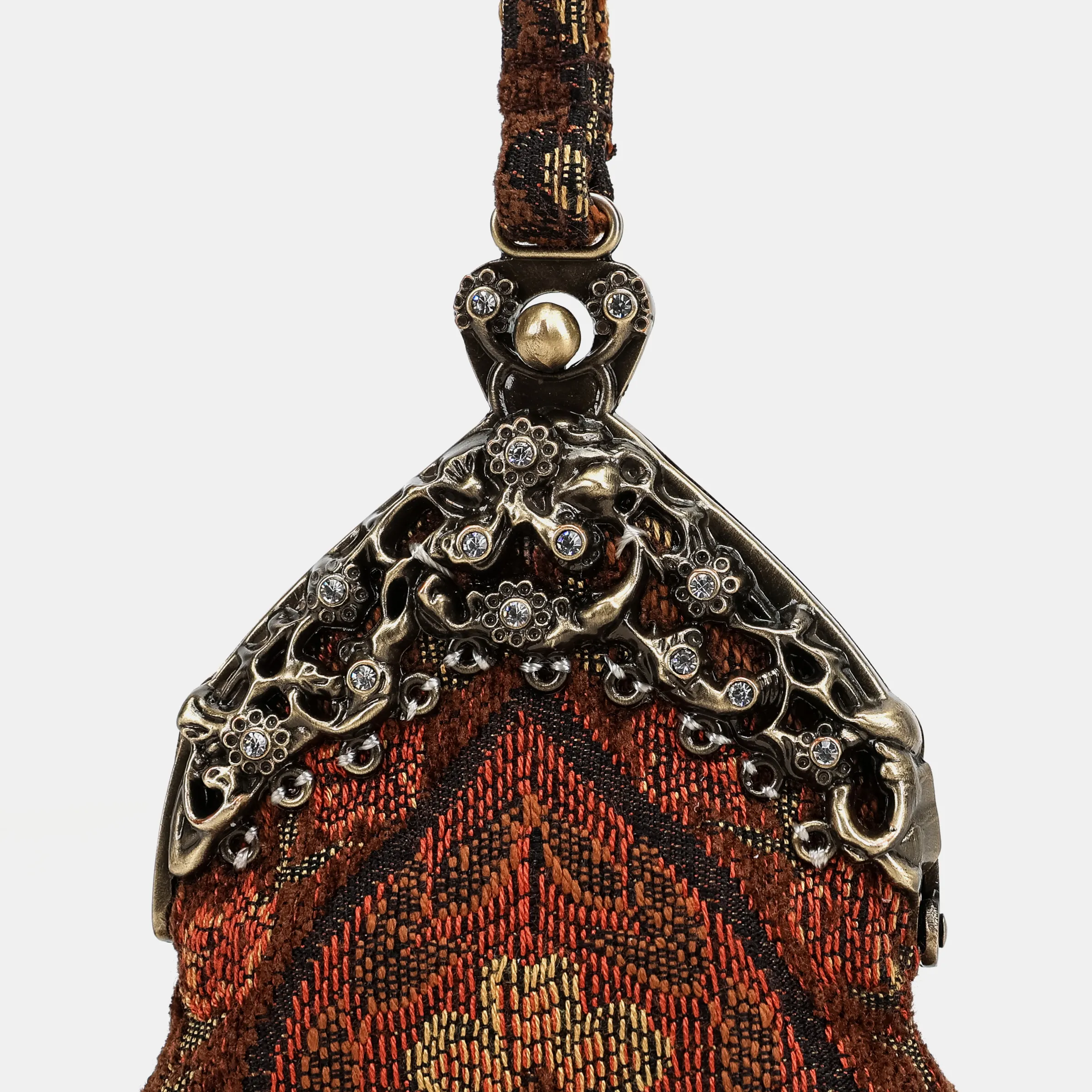 Damask D. Brown Chatelaine Purse Wristlet Bag - Image 3