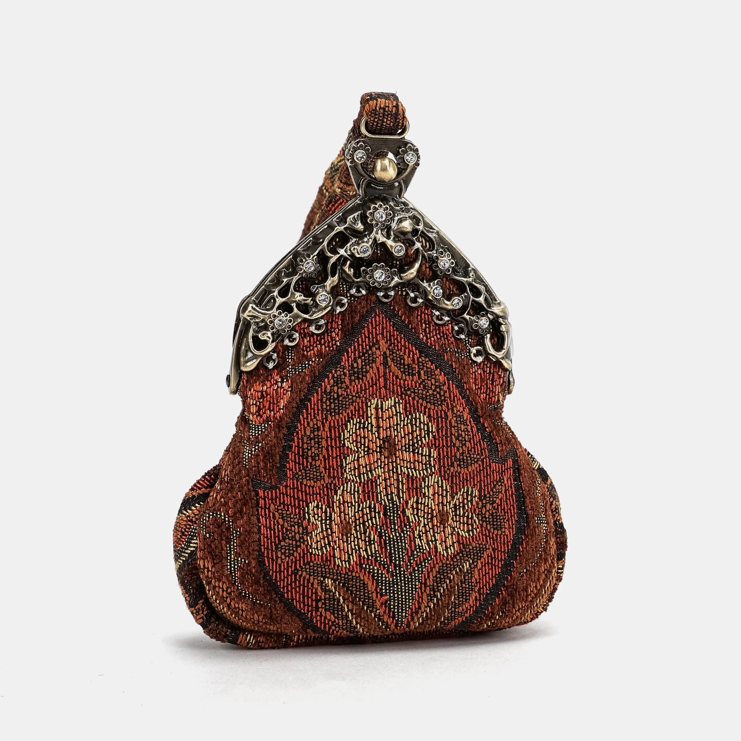 Damask D. Brown Chatelaine Purse Wristlet Bag - Image 4