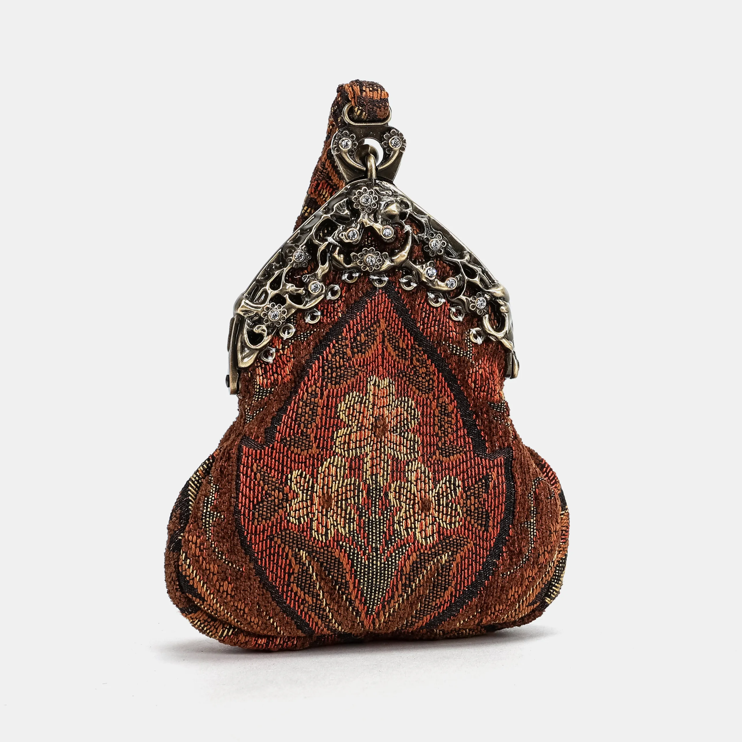 Damask D. Brown Chatelaine Purse Wristlet Bag - Image 5