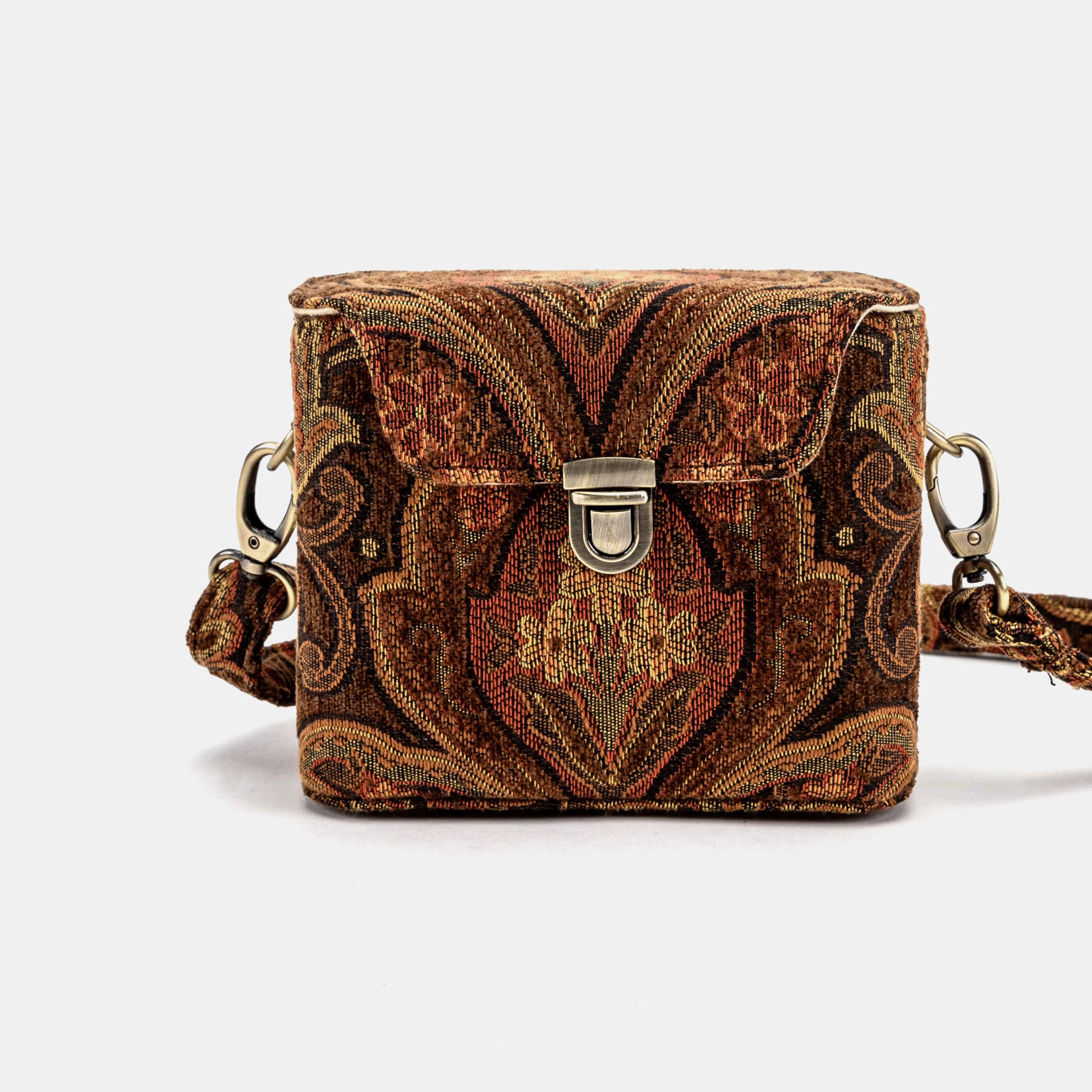 Damask D. Brown Emma Small Train Case Crossbody