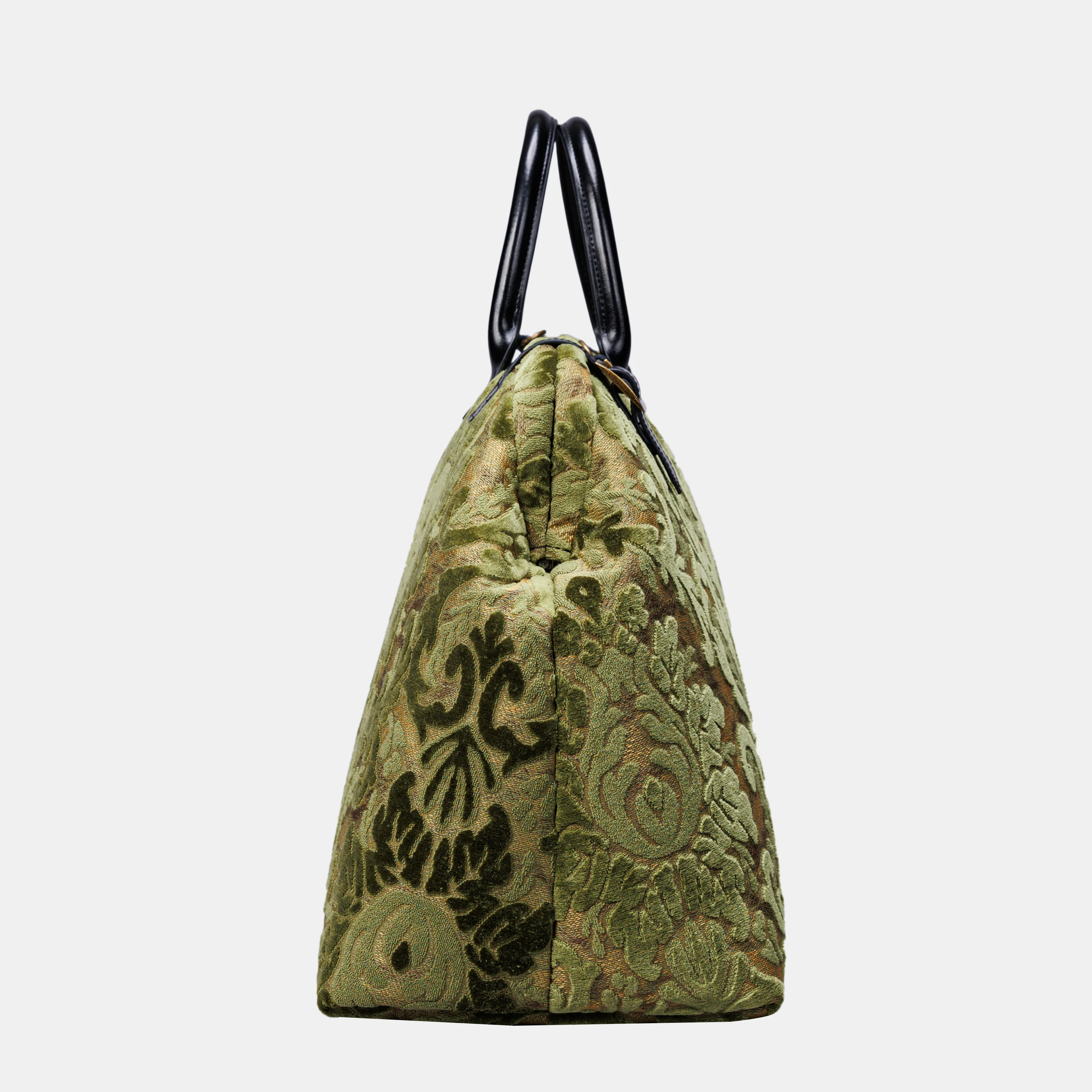Burnout Velvet Fern Green Large Carpetbag - Image 2