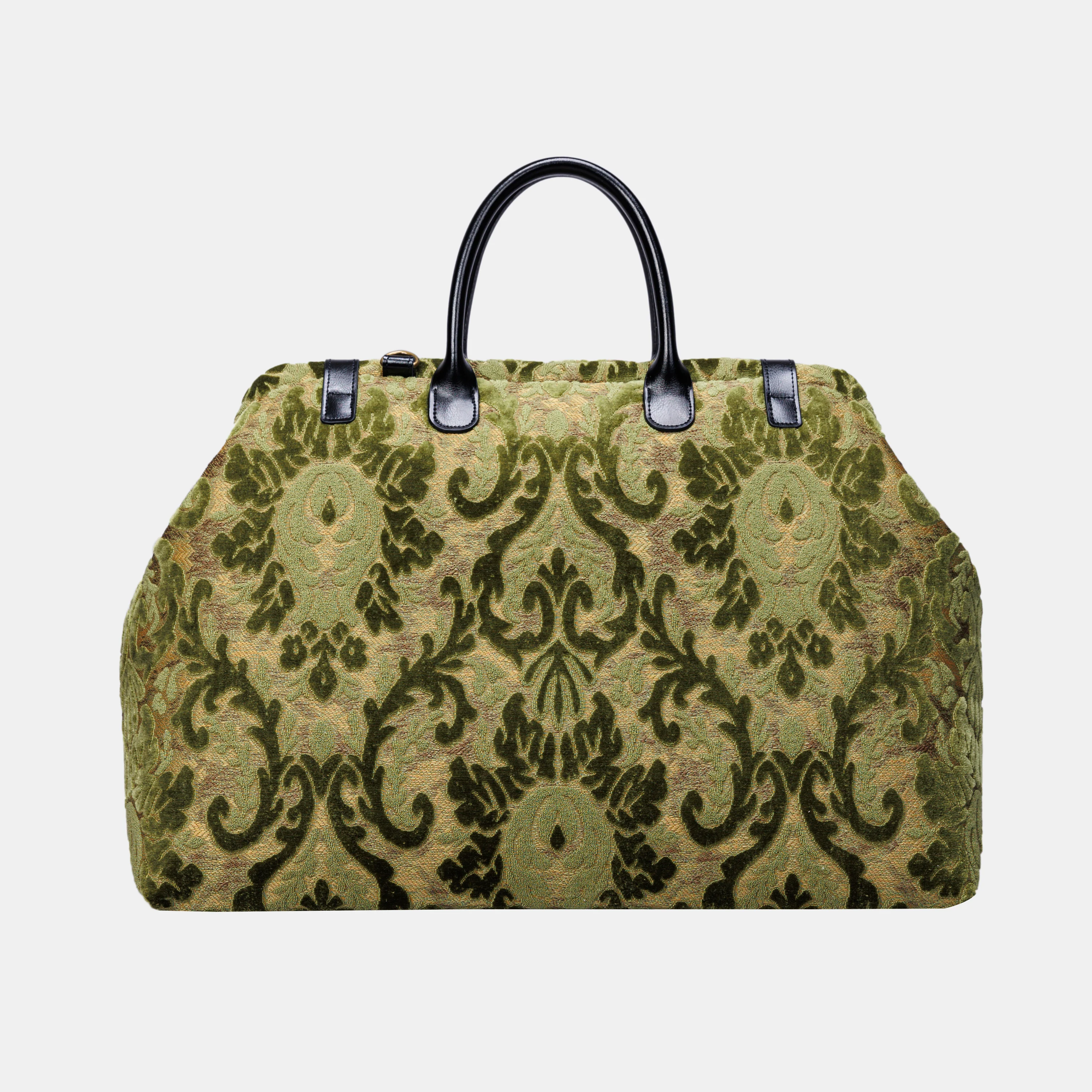 Burnout Velvet Fern Green Large Carpetbag - Image 3