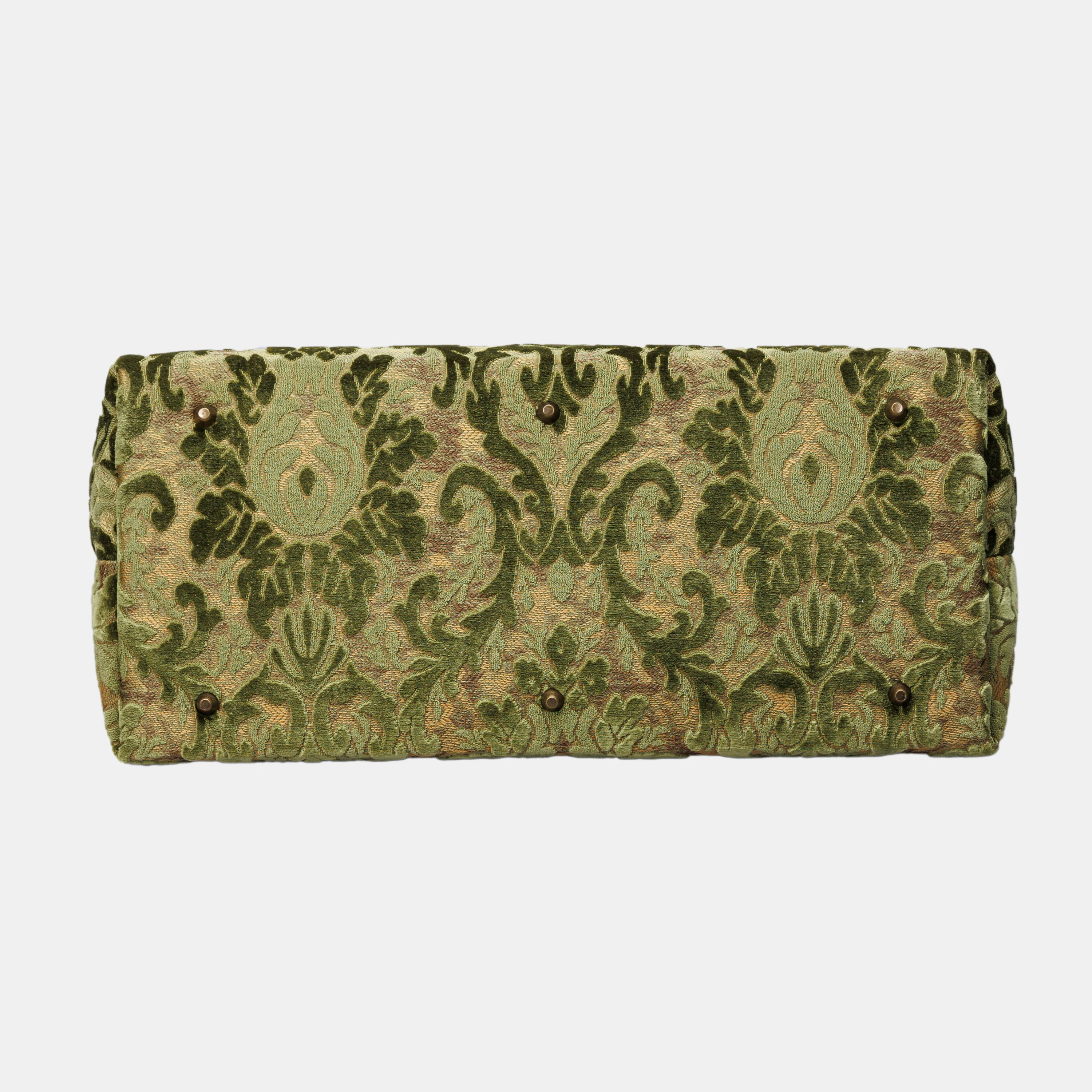 Burnout Velvet Fern Green Large Carpetbag - Image 4