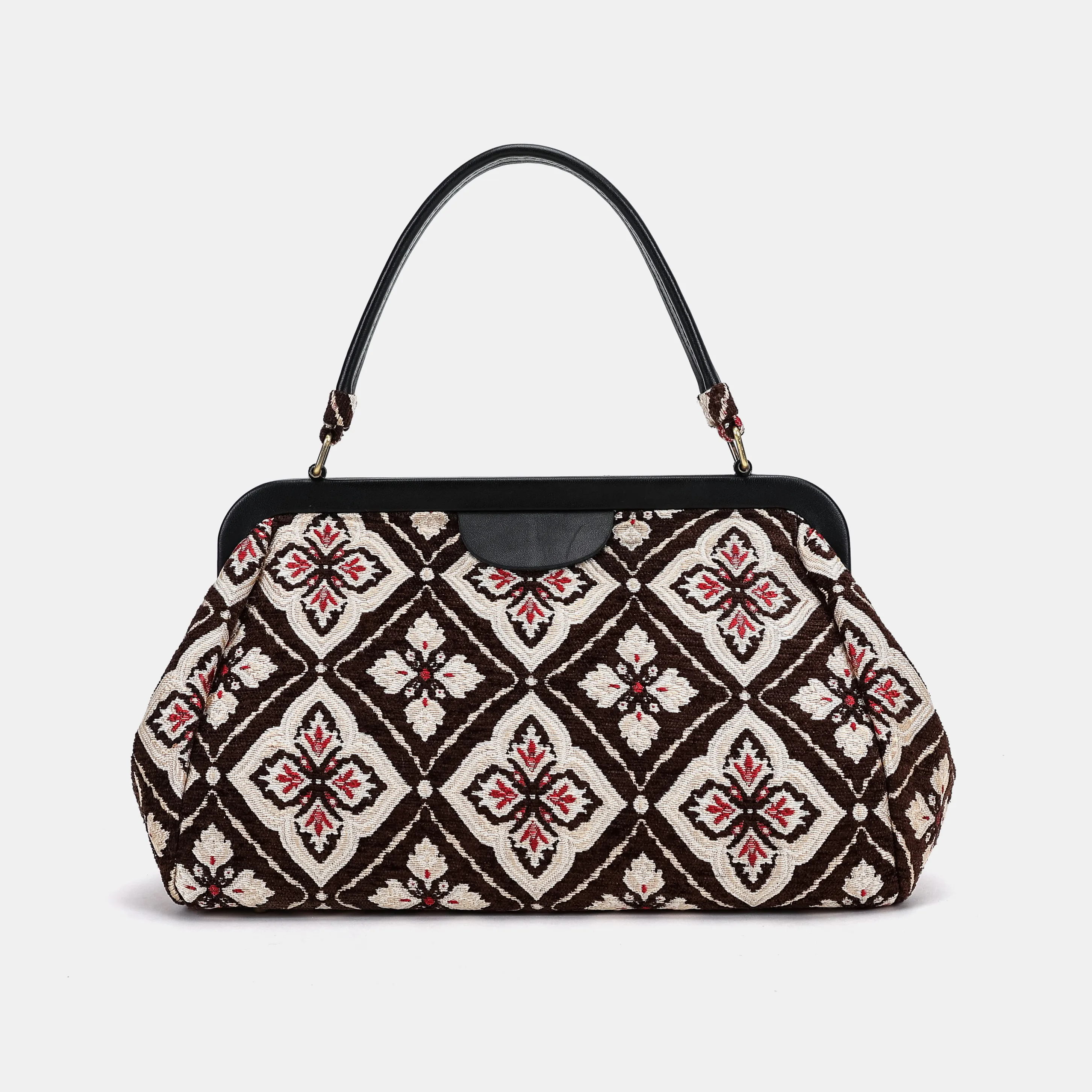Ethnic Brown Top Handle Purse - Image 4