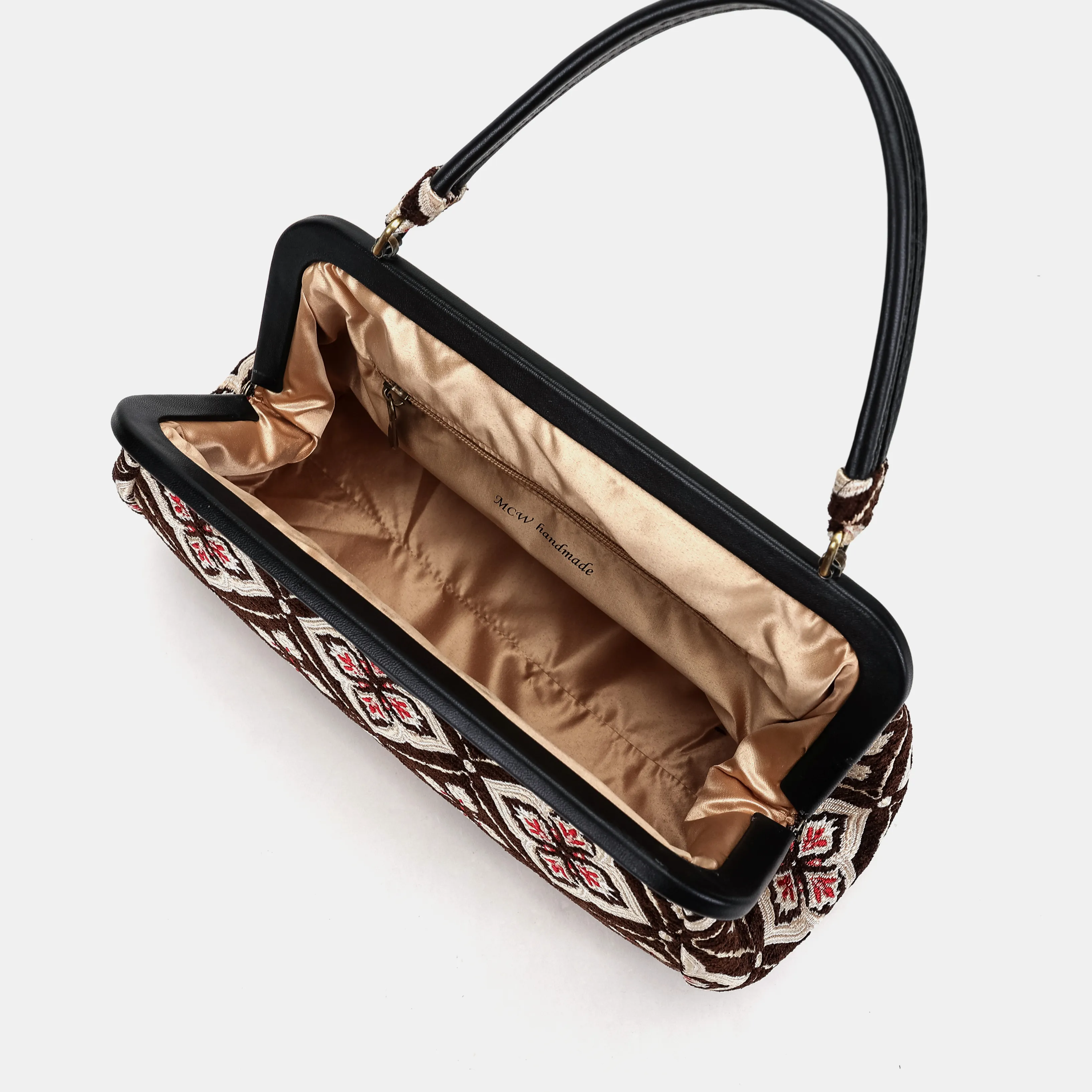 Ethnic Brown Top Handle Purse - Image 6