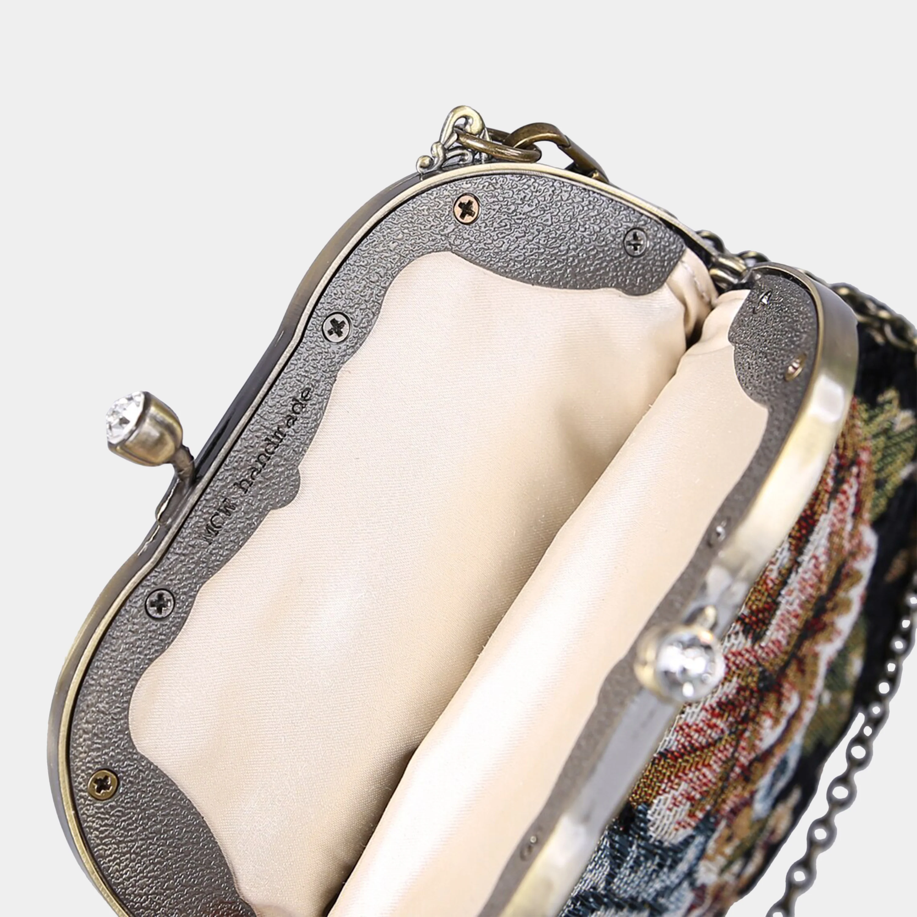 Floral Black Chatelaine Purse Medium - Image 4
