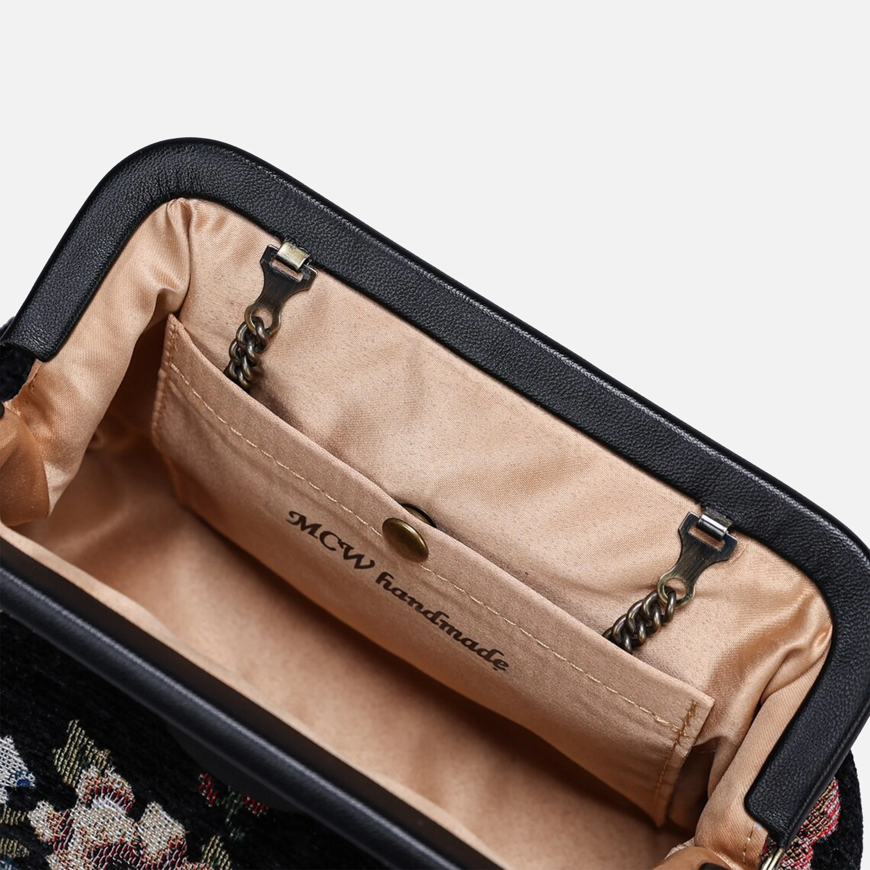 Floral Black Evening Bag Clutch - Image 7
