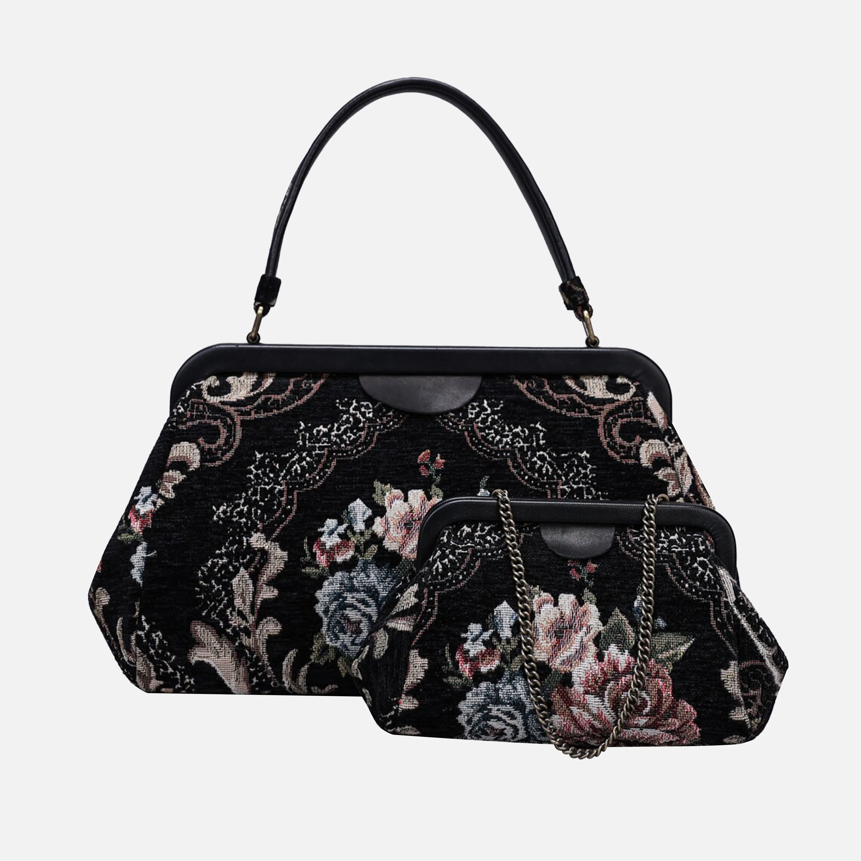 Floral Black Evening Bag Clutch - Image 8
