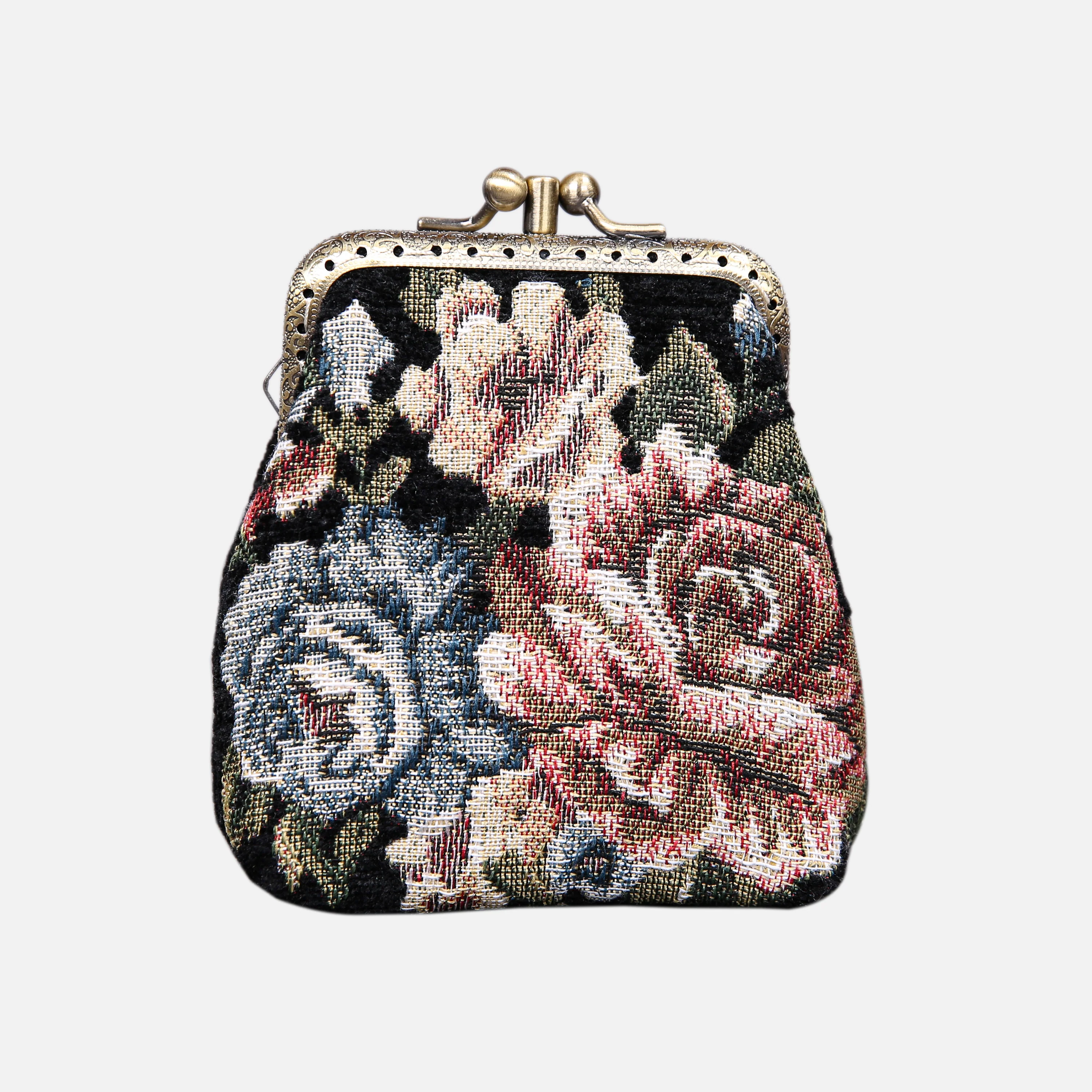 Floral Black Double Kiss Clasp Coin Purse - Image 3