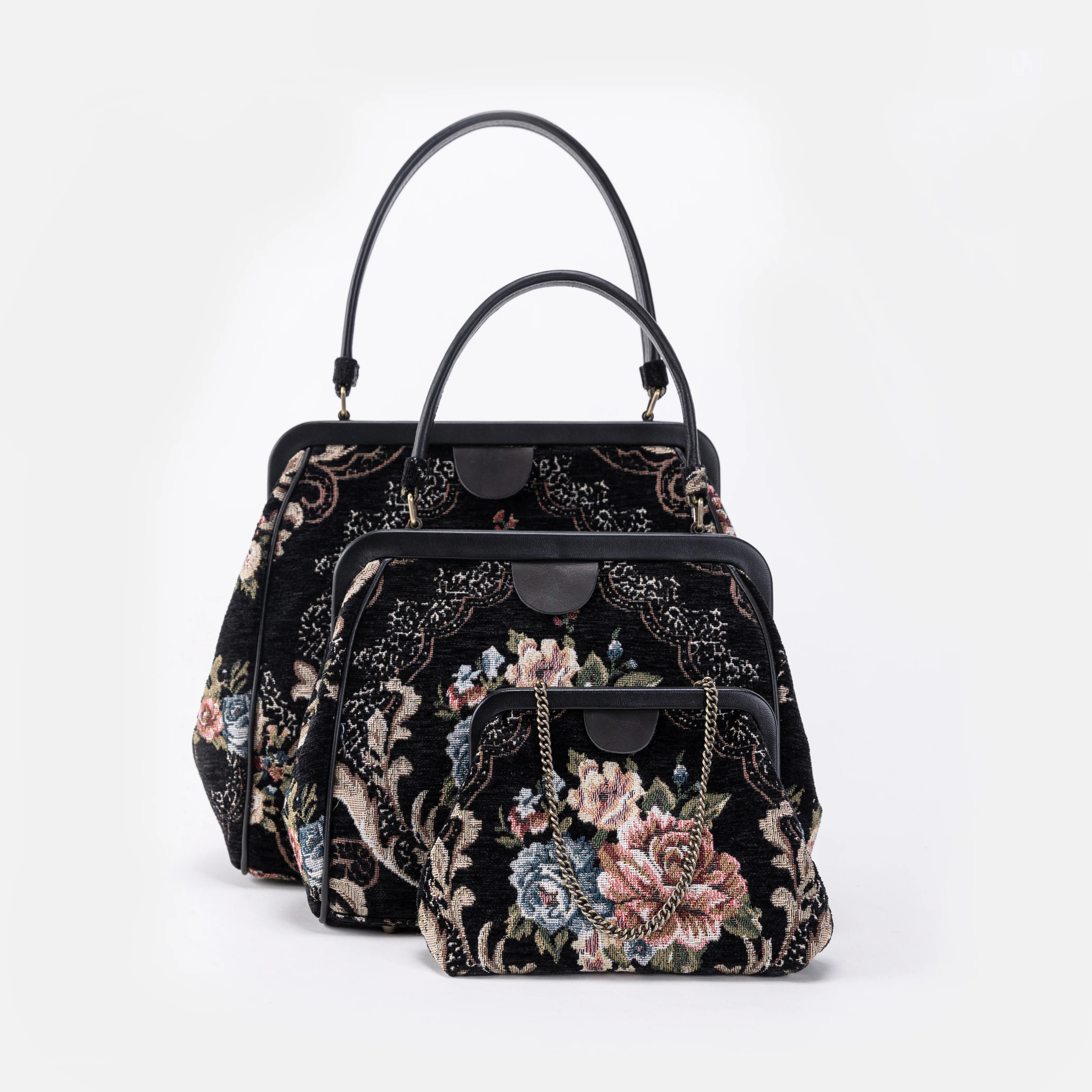 Floral Black Alma Satchel - Image 7