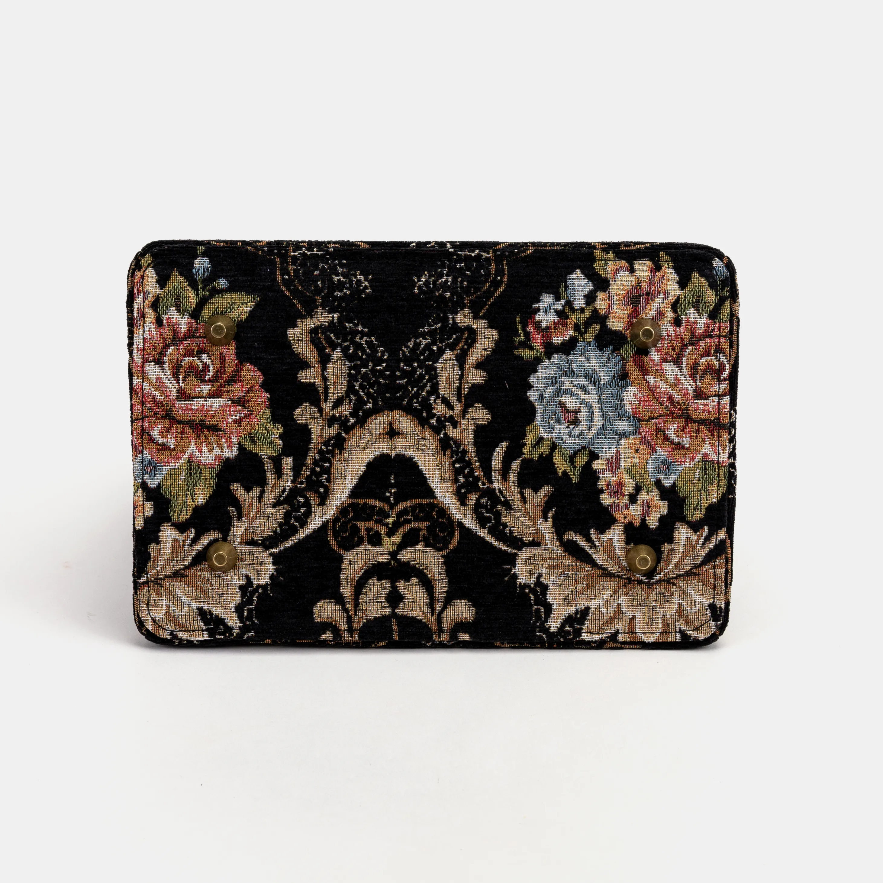 Floral Black Cecile Carpet Purse Gladstone Bag - Image 10