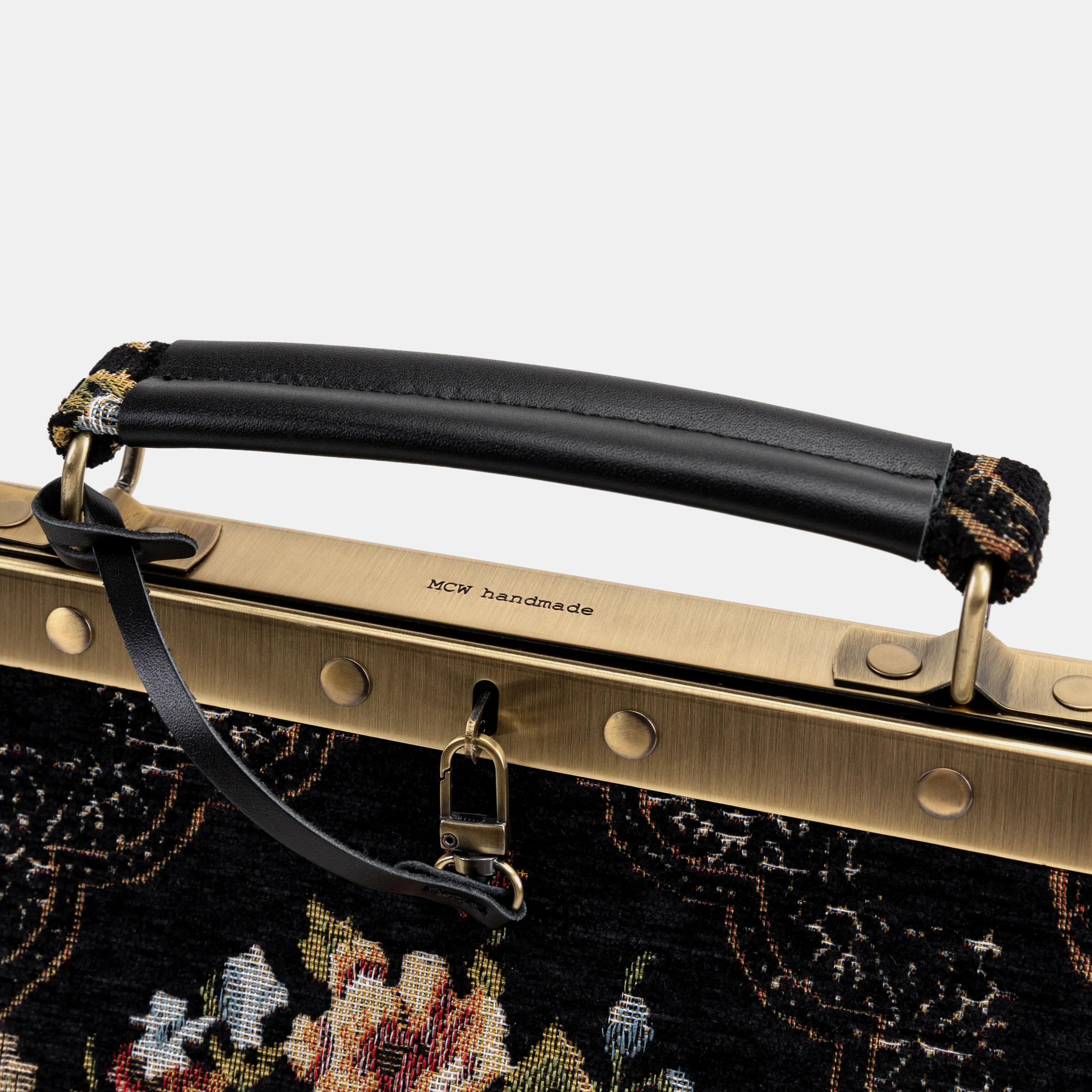 Floral Black Cecile Carpet Purse Gladstone Bag - Image 7