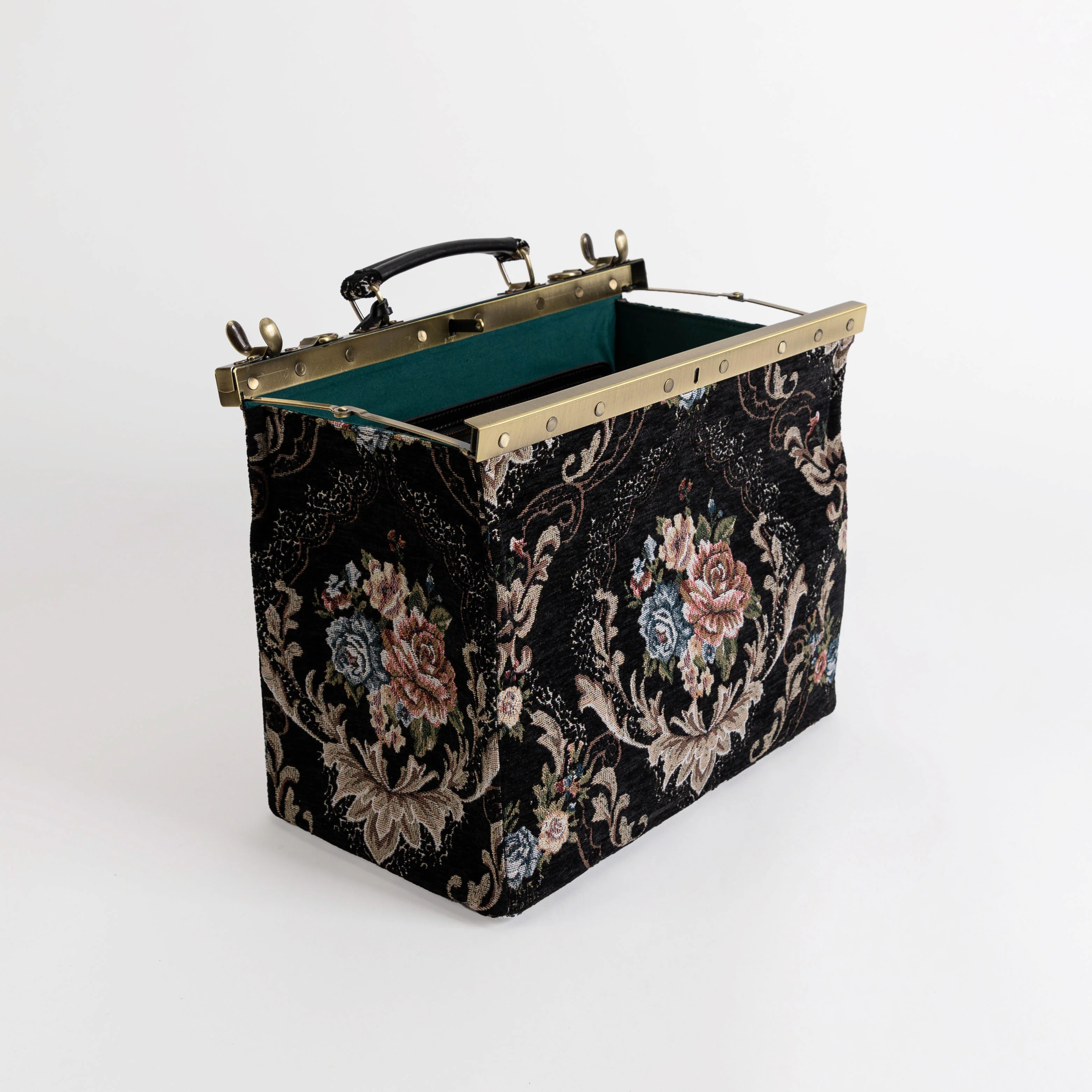Floral Black Celine Carpet Gladstone Bag - Image 10