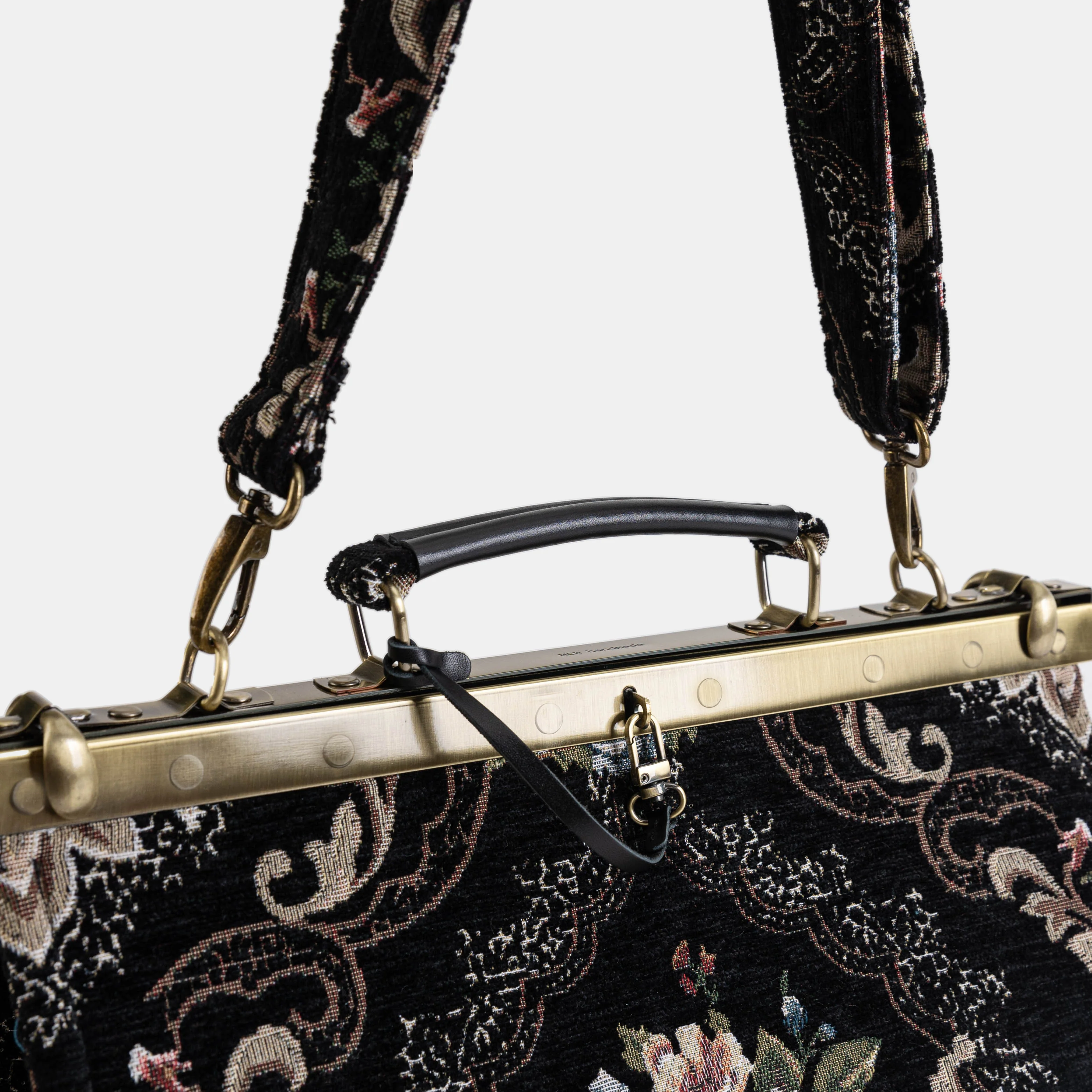 Floral Black Celine Carpet Gladstone Bag - Image 5