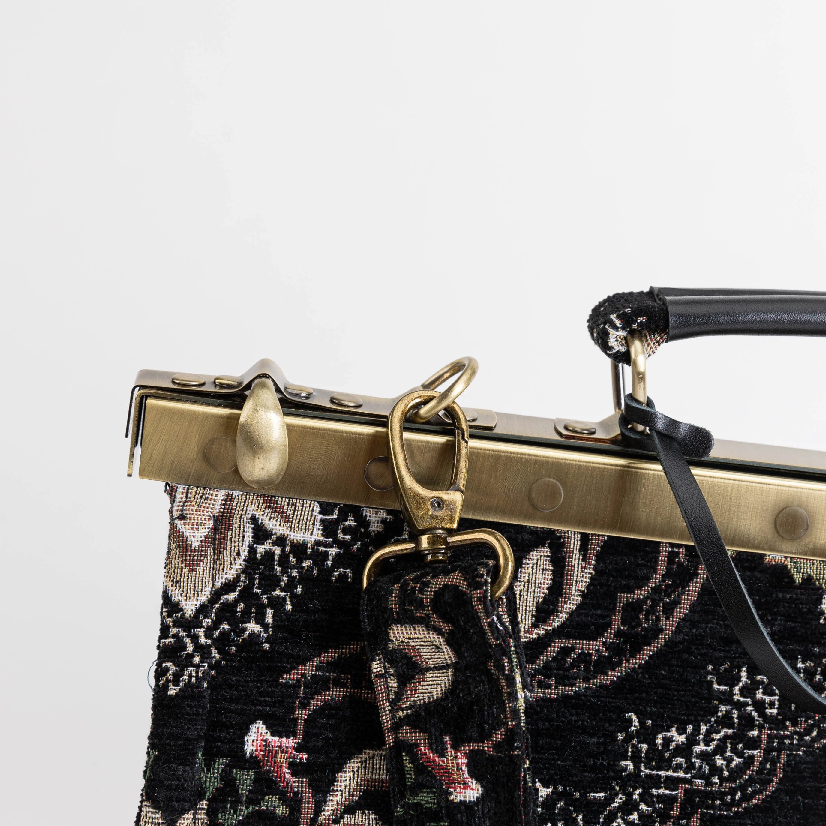 Floral Black Celine Carpet Gladstone Bag - Image 7