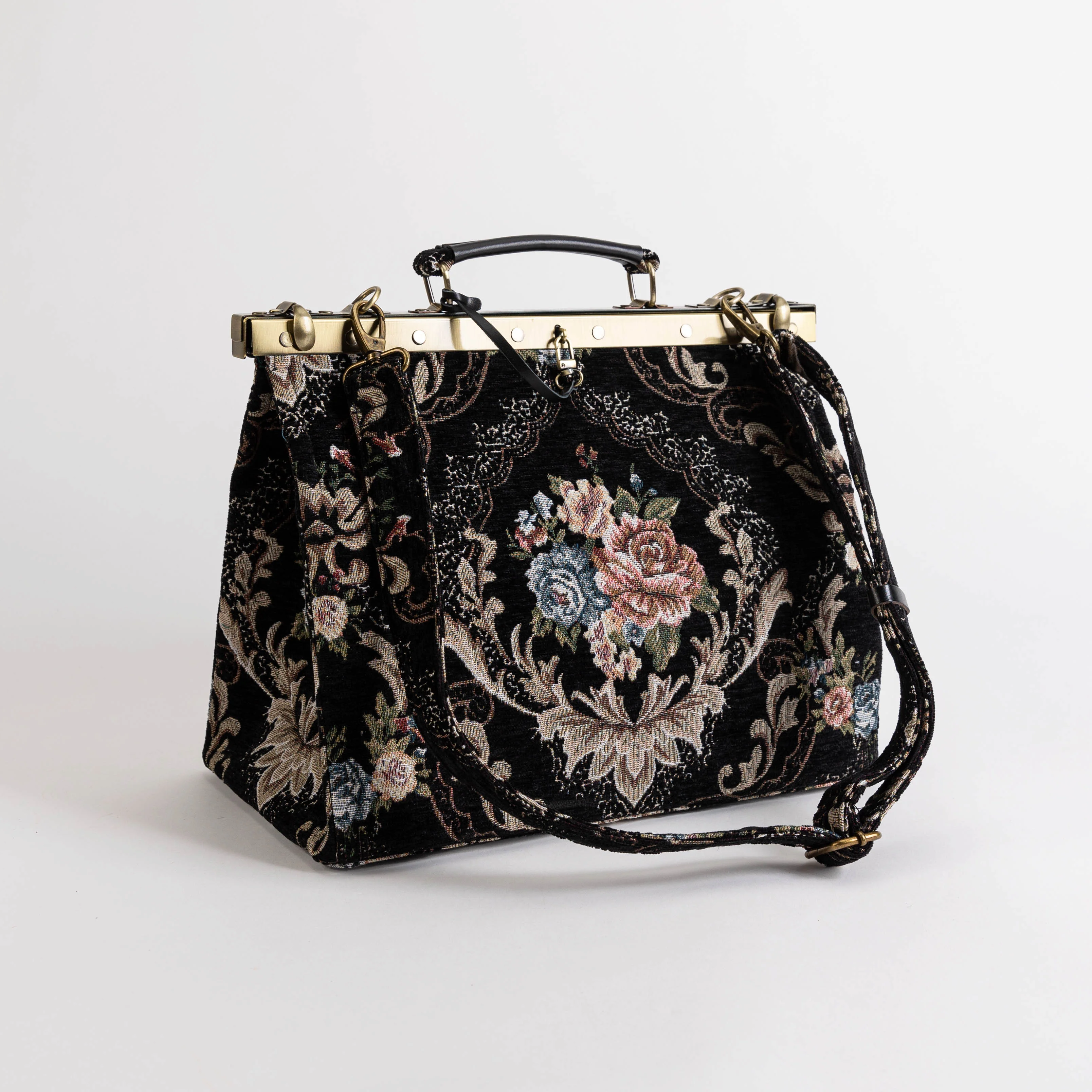 Floral Black Celine Carpet Gladstone Bag - Image 9