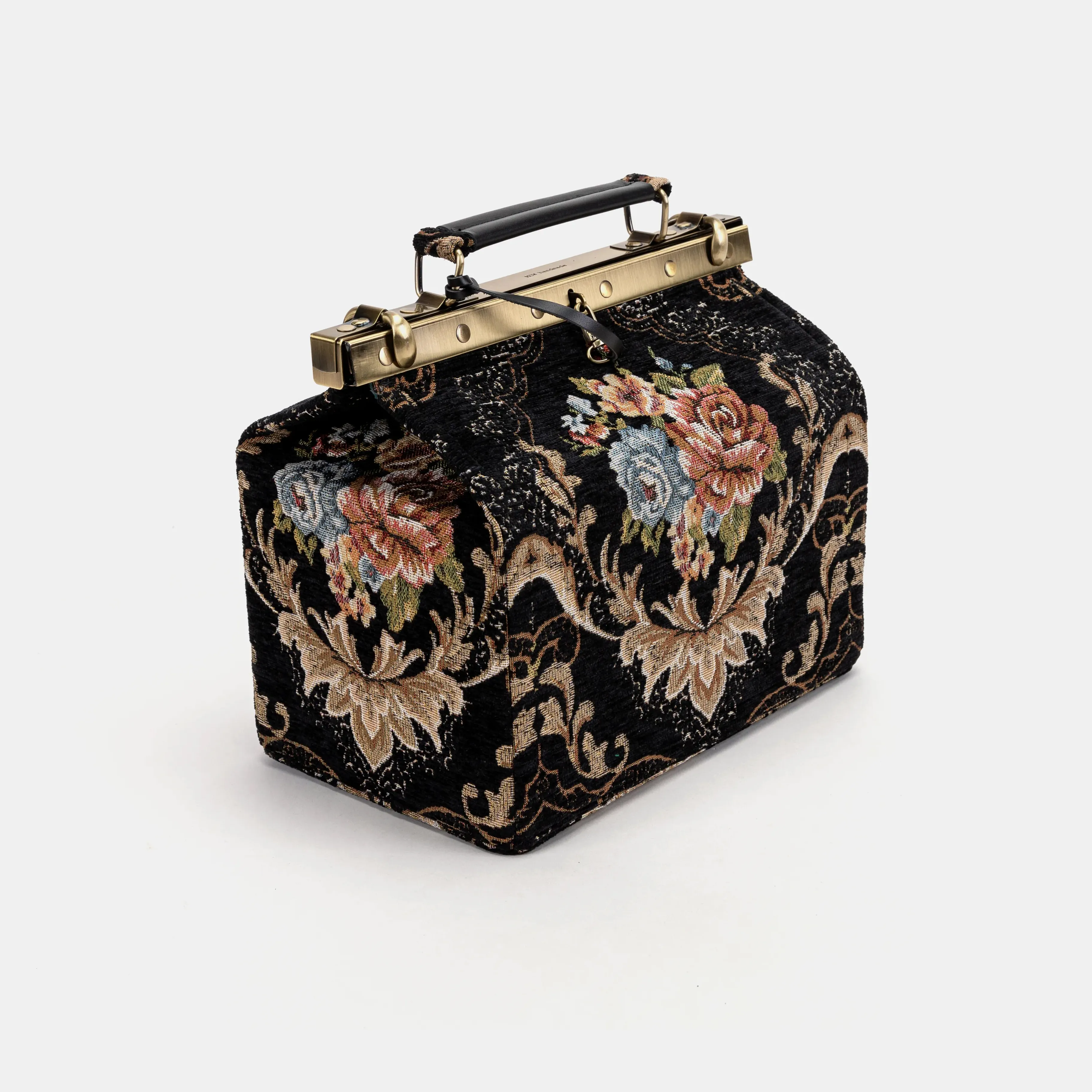 Floral Black Vivienne Carpet Purse Gladstone Bag - Image 4