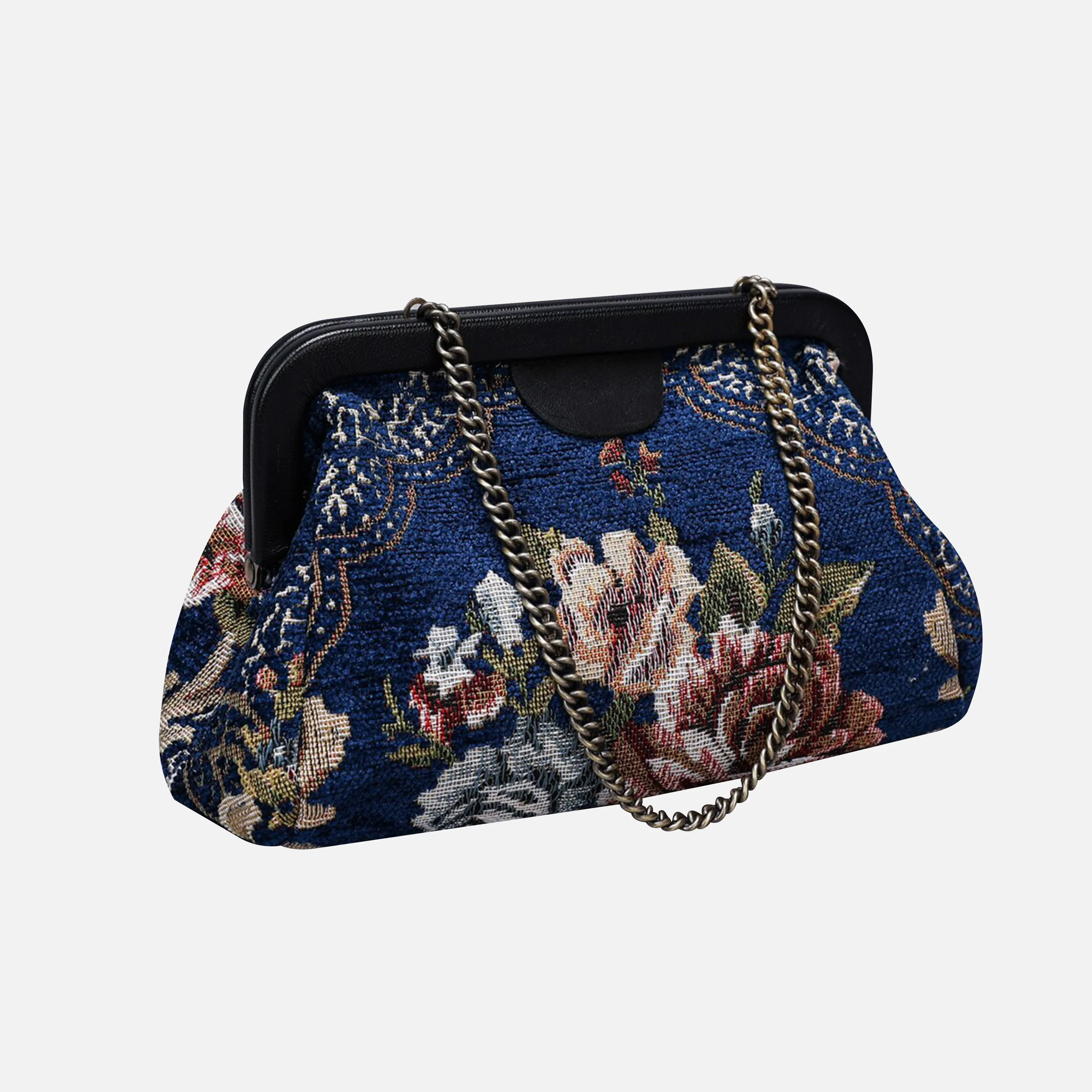 Floral Blue Evening Bag Clutch - Image 2
