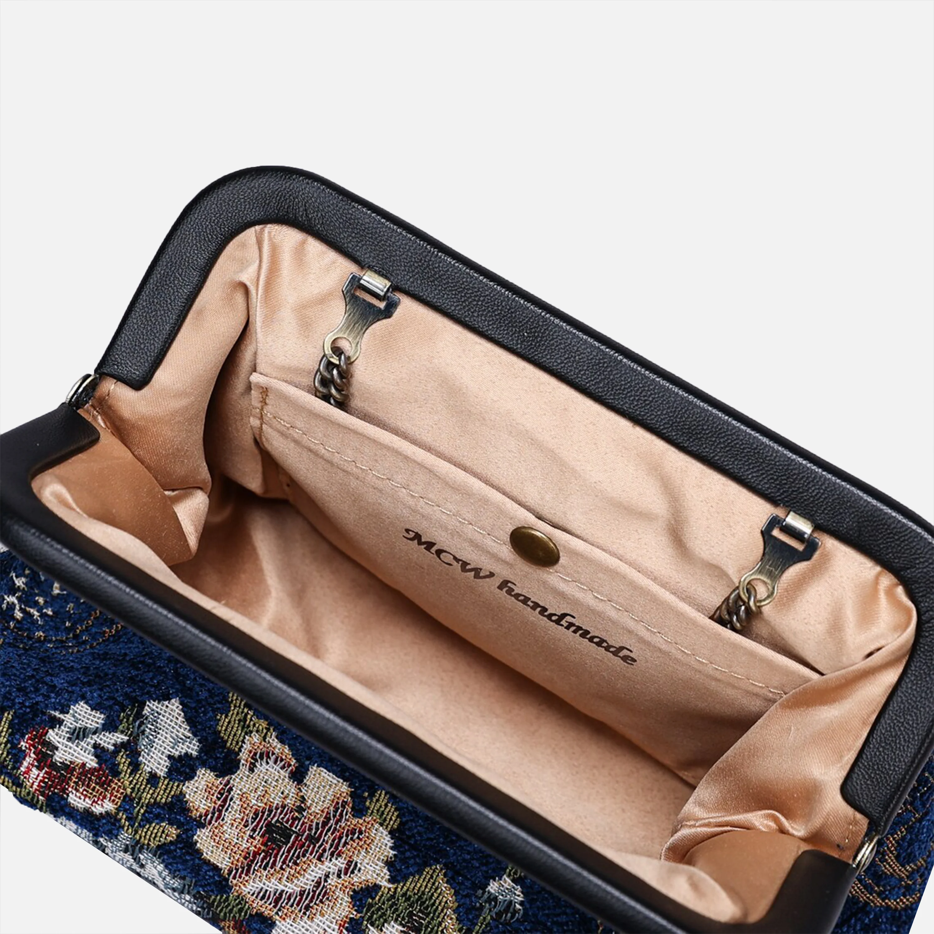 Floral Blue Evening Bag Clutch - Image 7