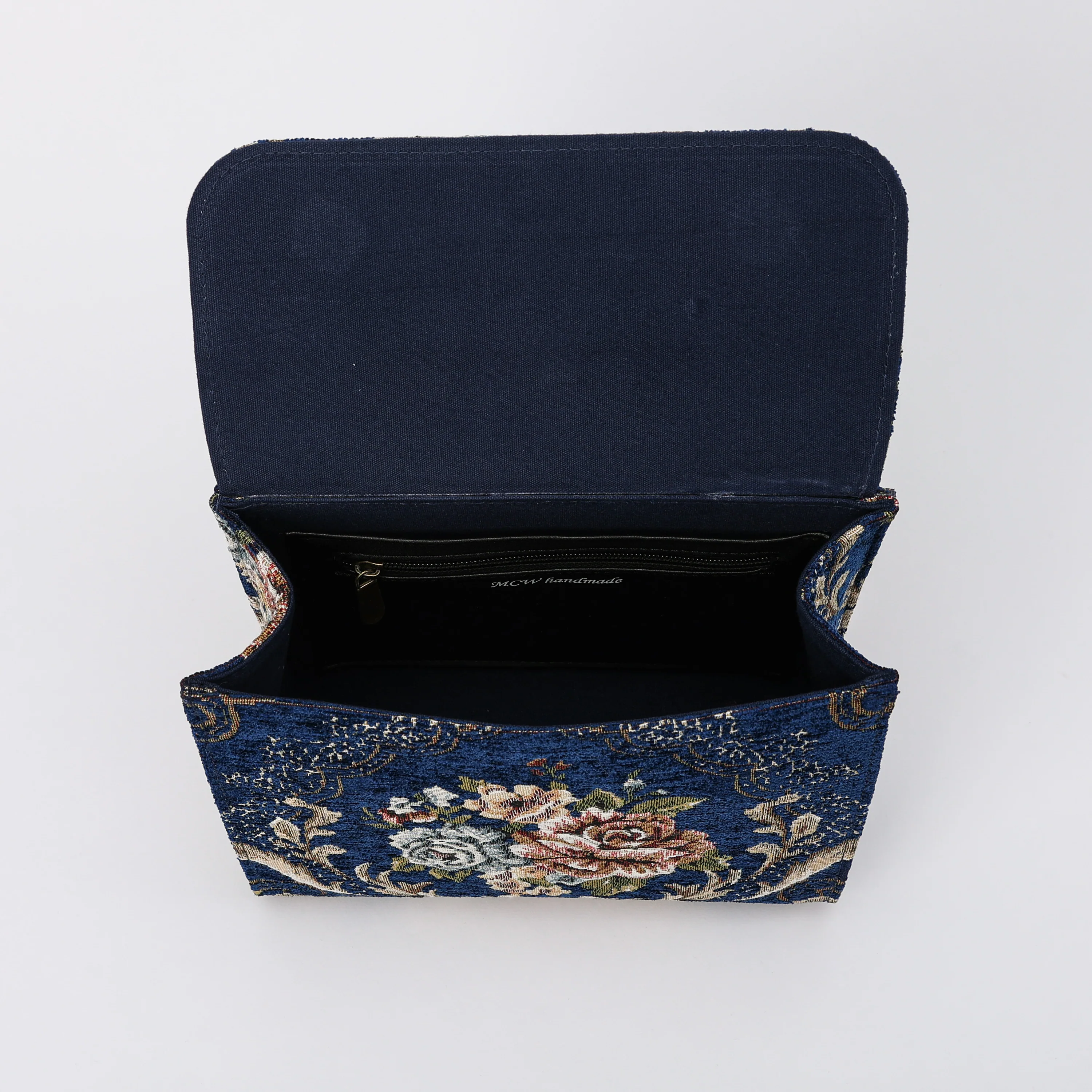Floral Blue Flap Satchel - Image 5