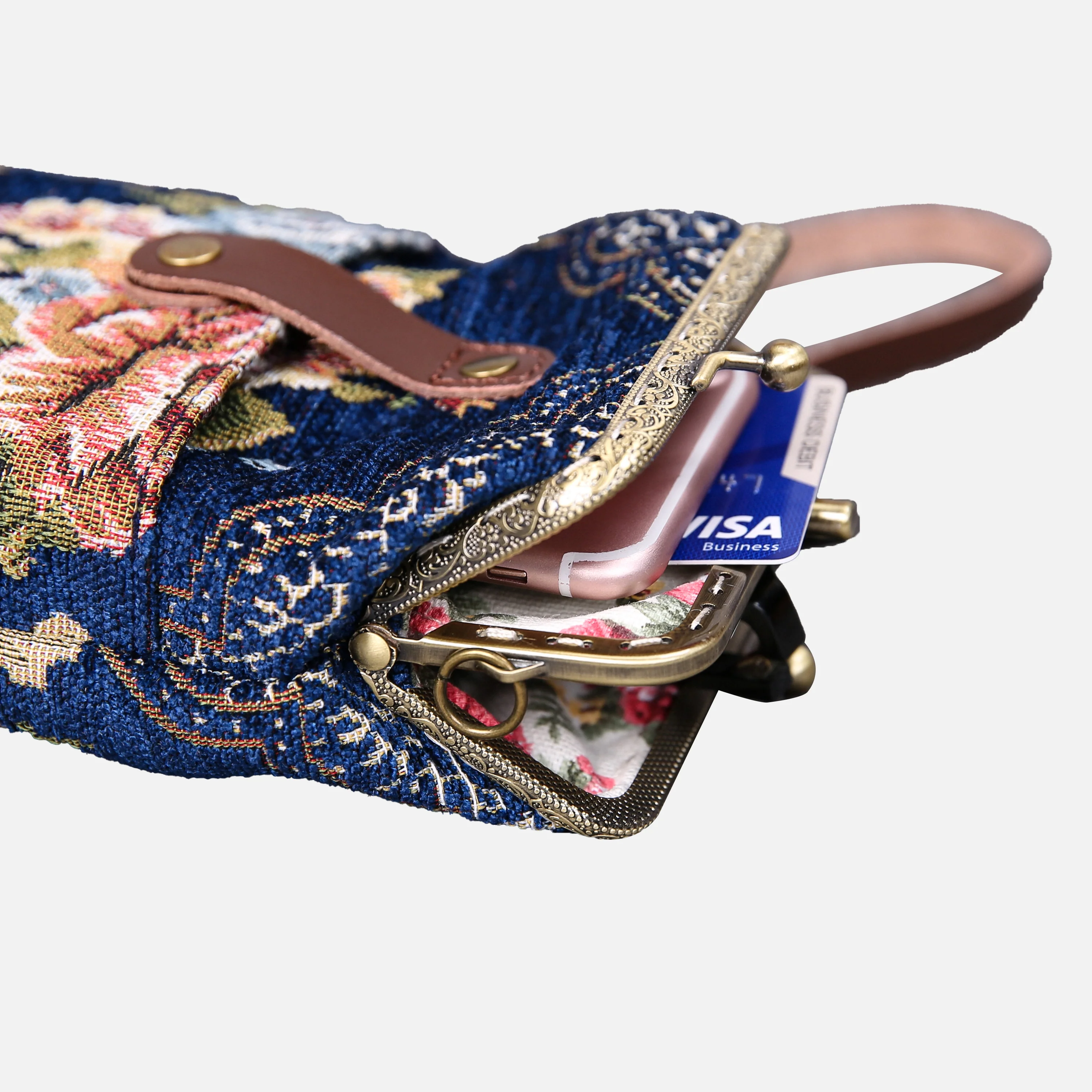 Floral Blue Carpet Phone Case - Image 9