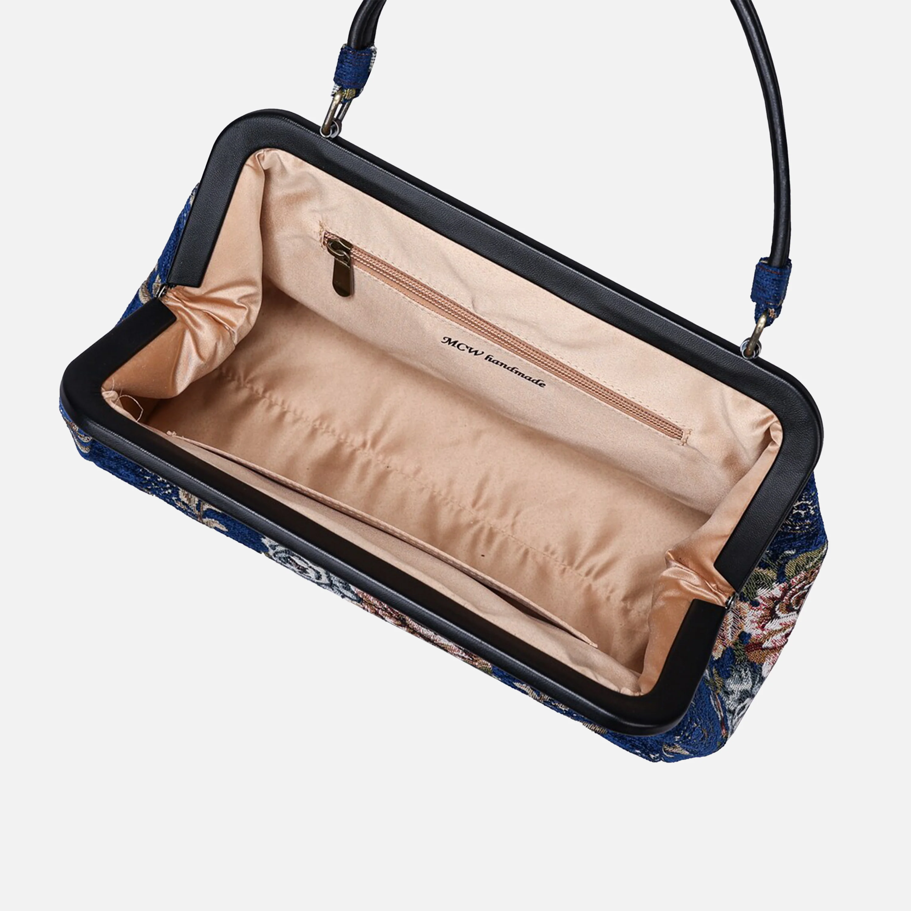 Floral Blue Top Handle Purse - Image 5