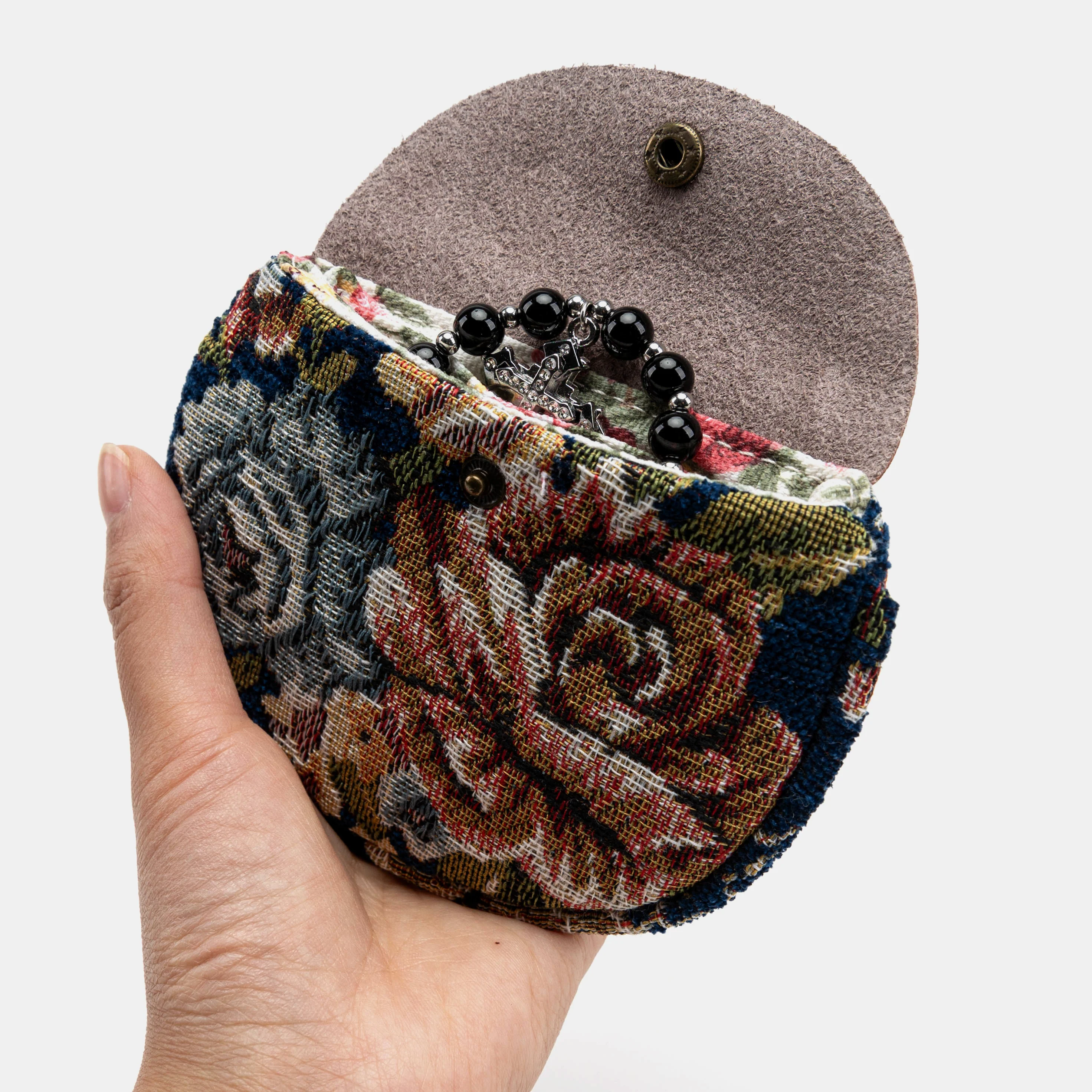 Floral Blue Rosary Bag - Image 4