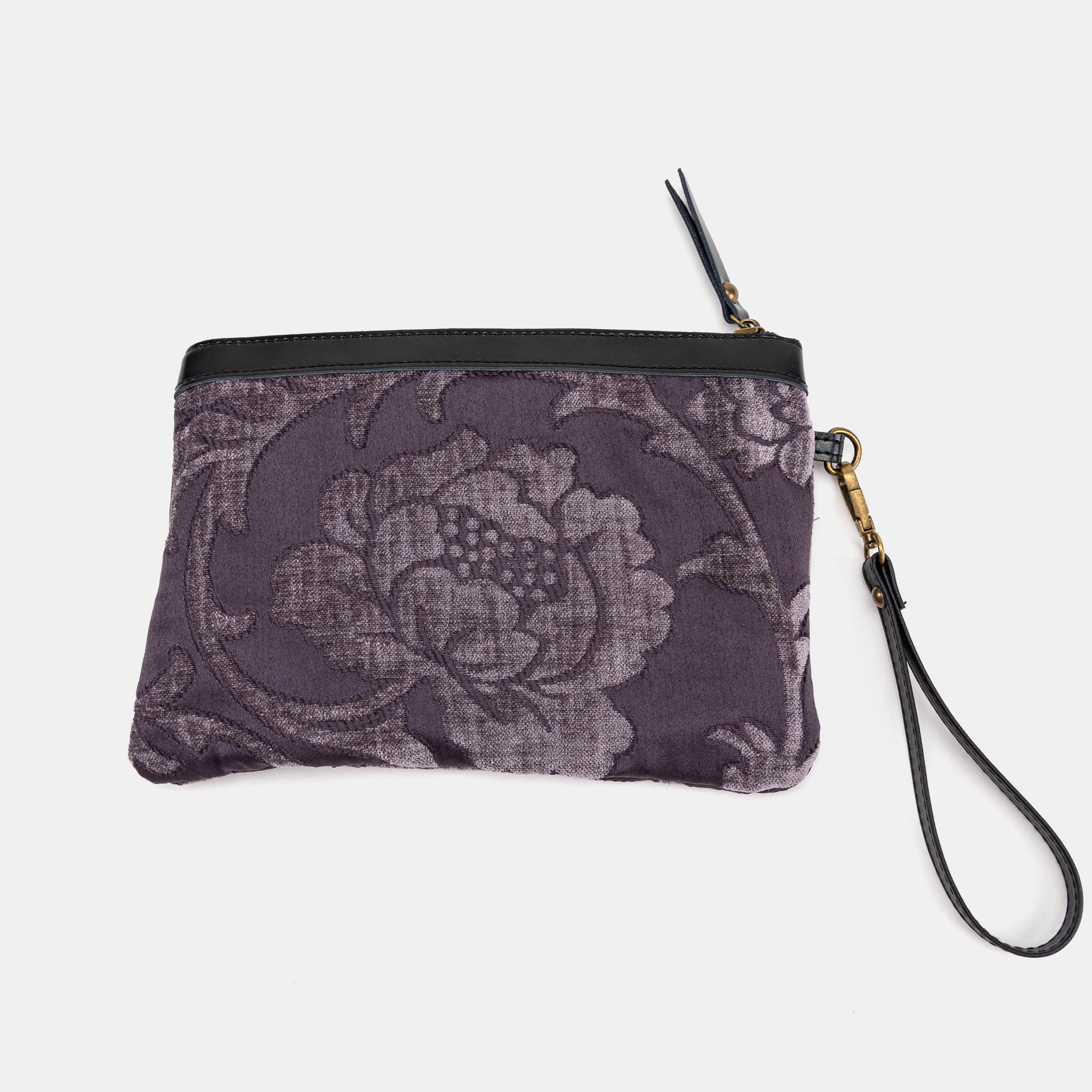 Floral Brocade Purple Wristlet Clutch - Image 4