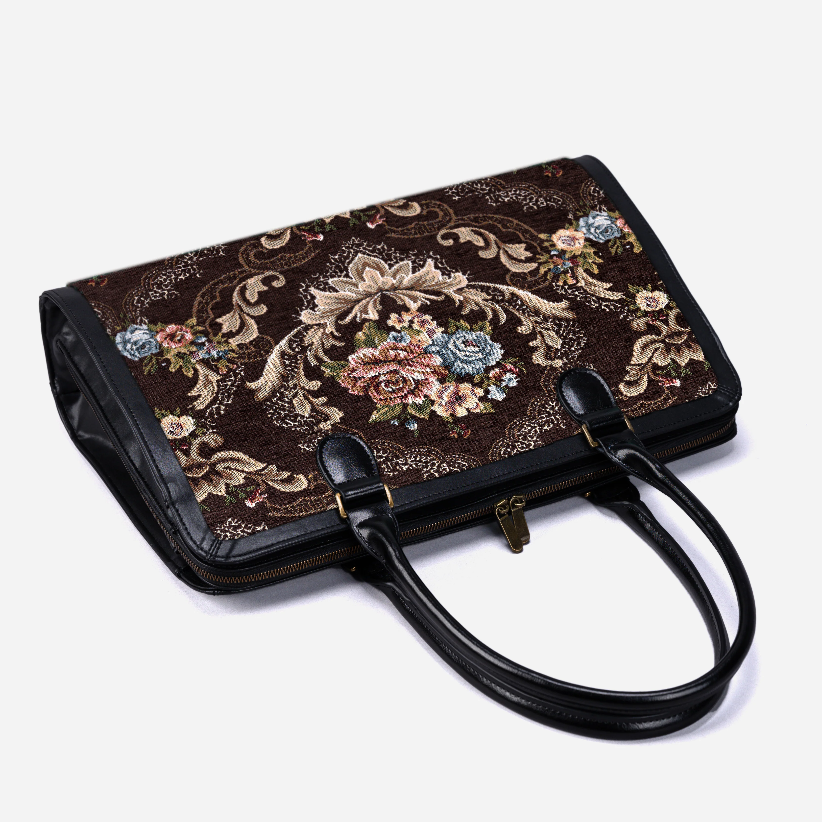 Floral Brown Business Tote - Image 5