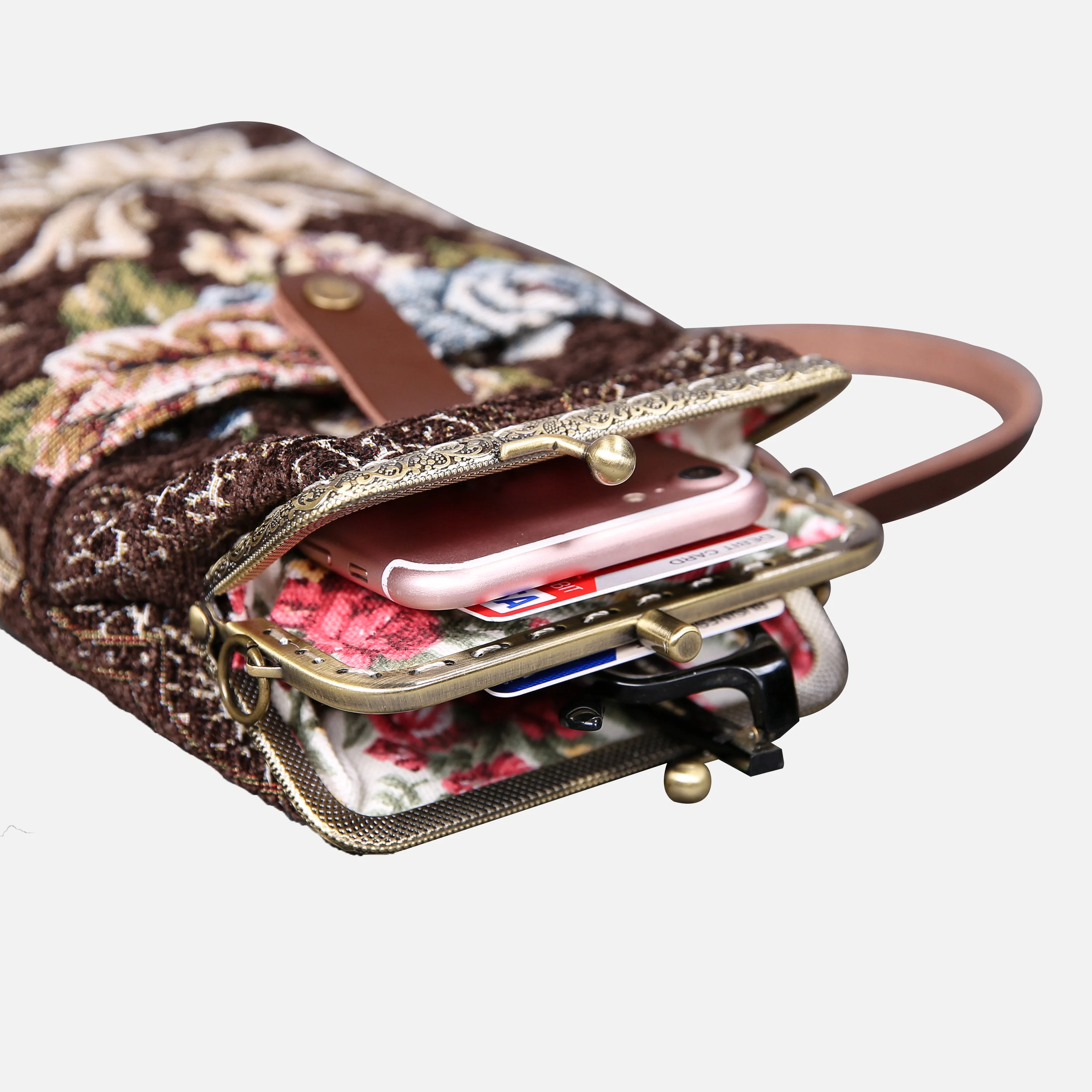 Floral Brown Carpet Phone Case - Image 6