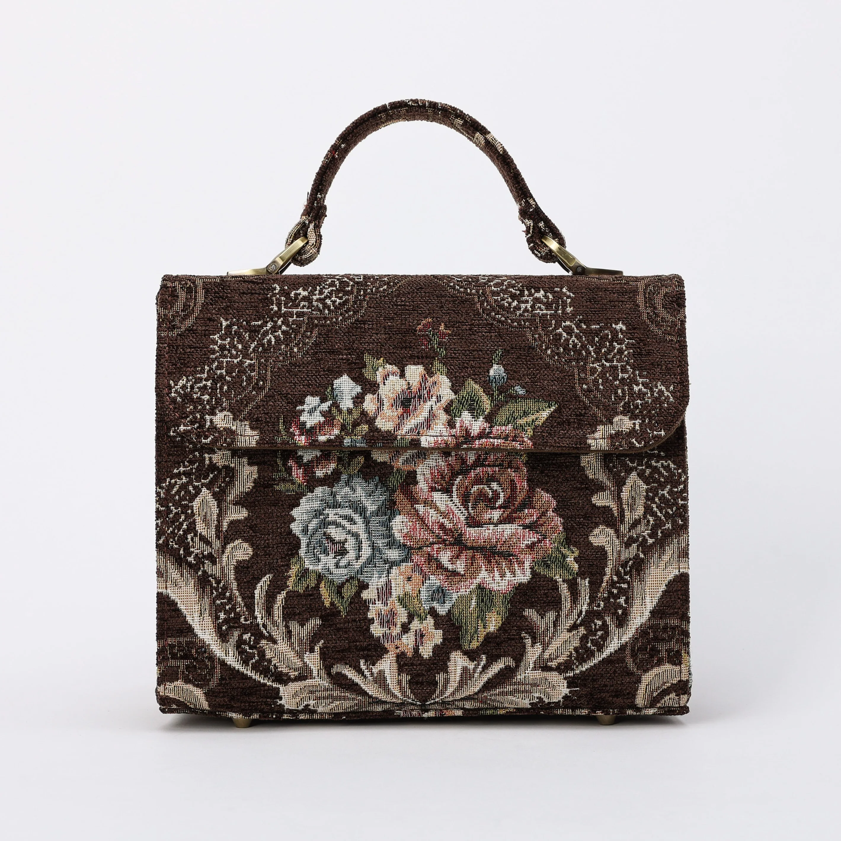 Floral Coffee Flap Satchel