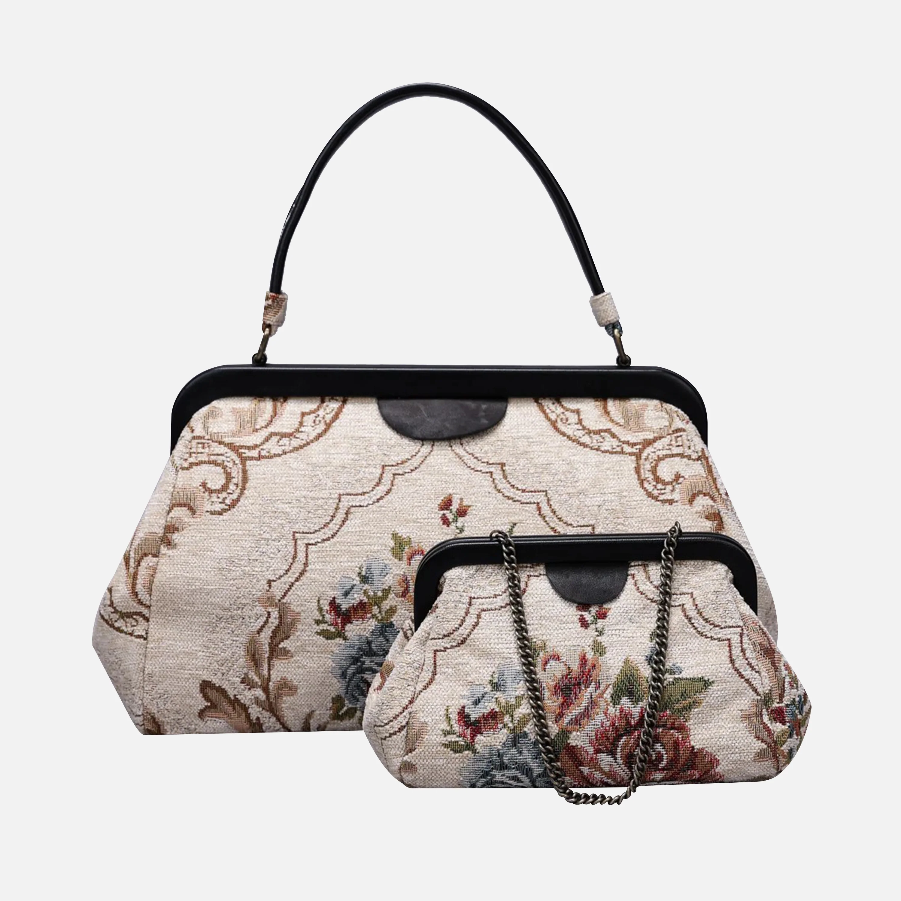 Floral Cream Evening Bag Clutch - Image 8