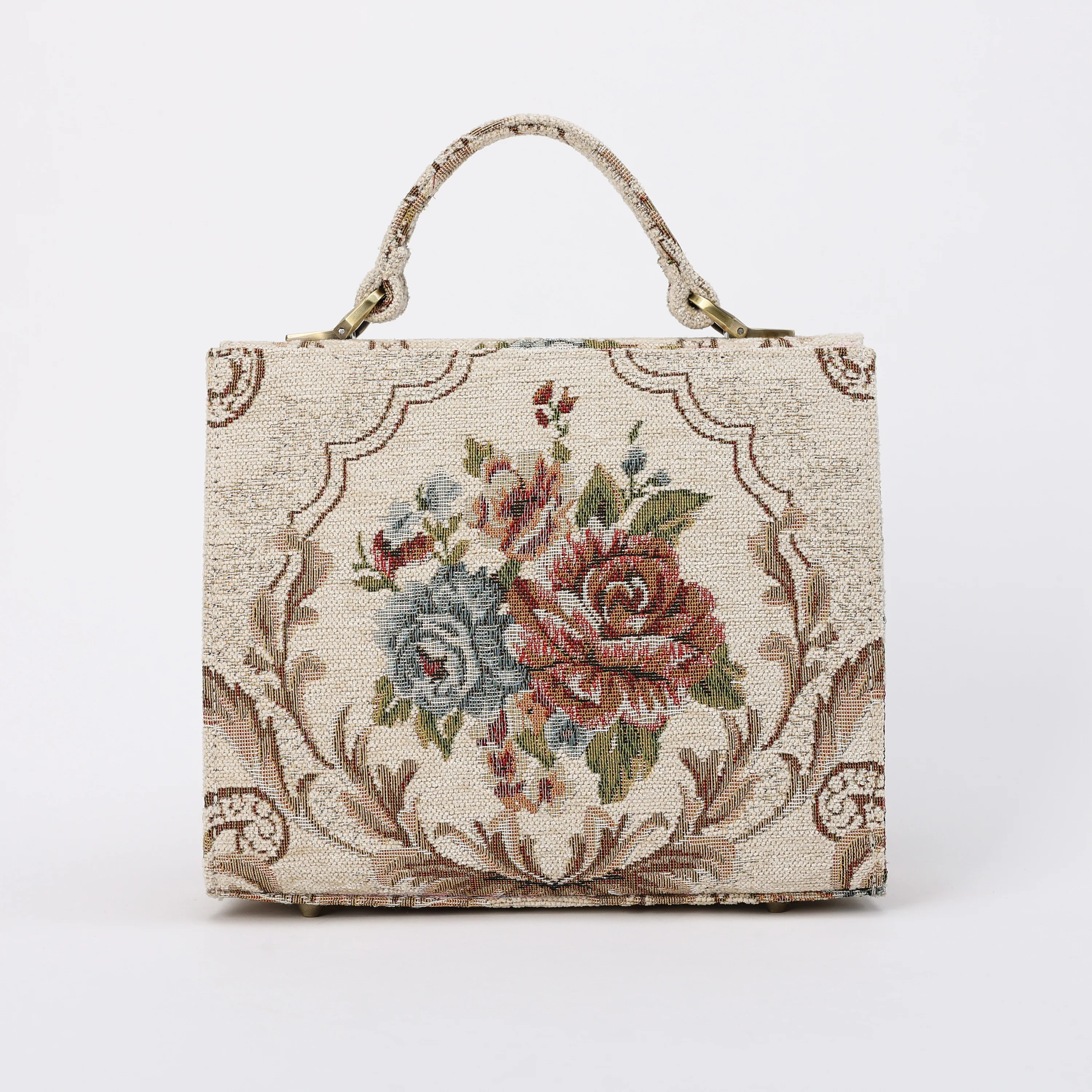 Floral Cream Flap Satchel - Image 4