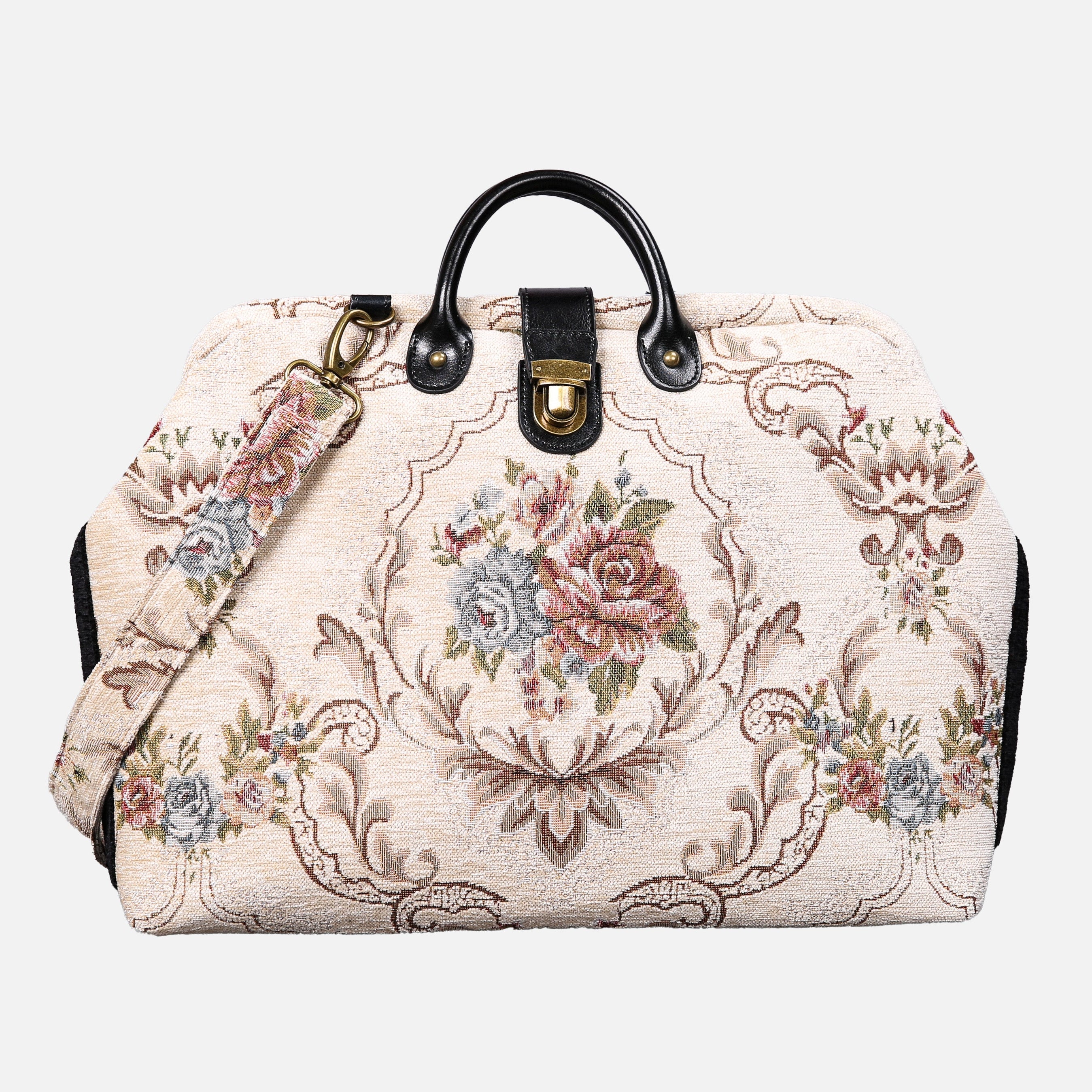 Floral Cream Laptop Work Bag