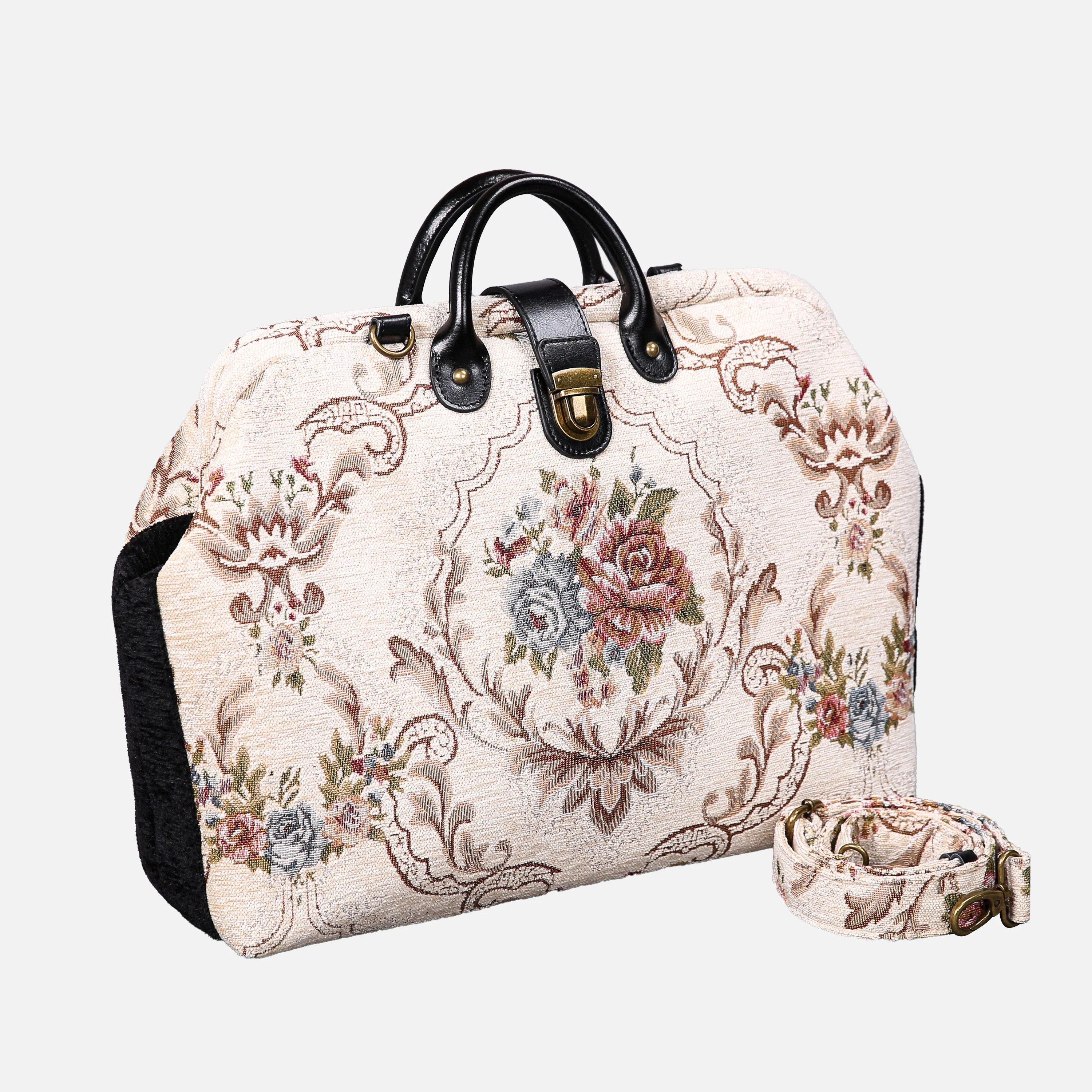 Floral Cream Laptop Work Bag - Image 2
