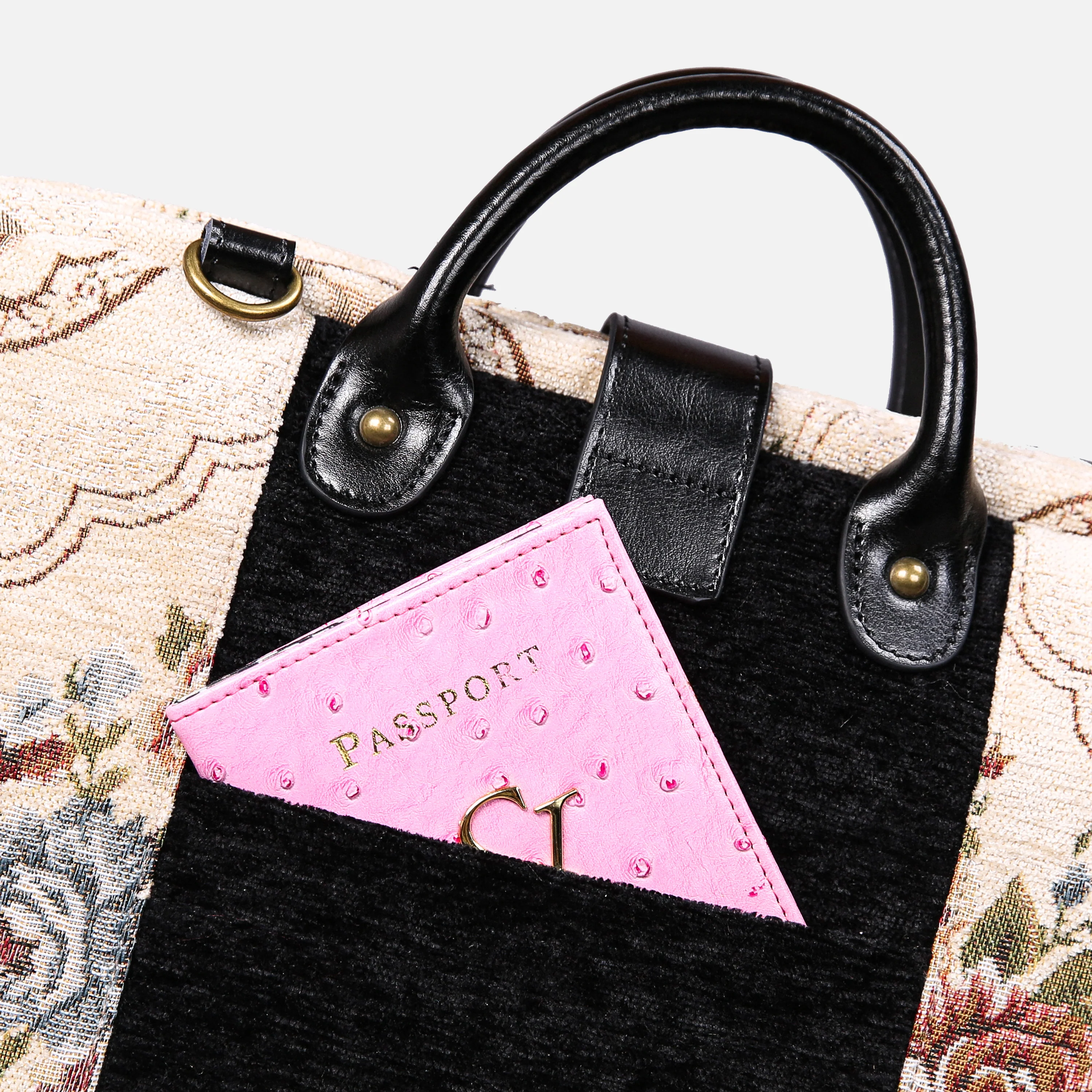 Floral Cream Laptop Work Bag - Image 7
