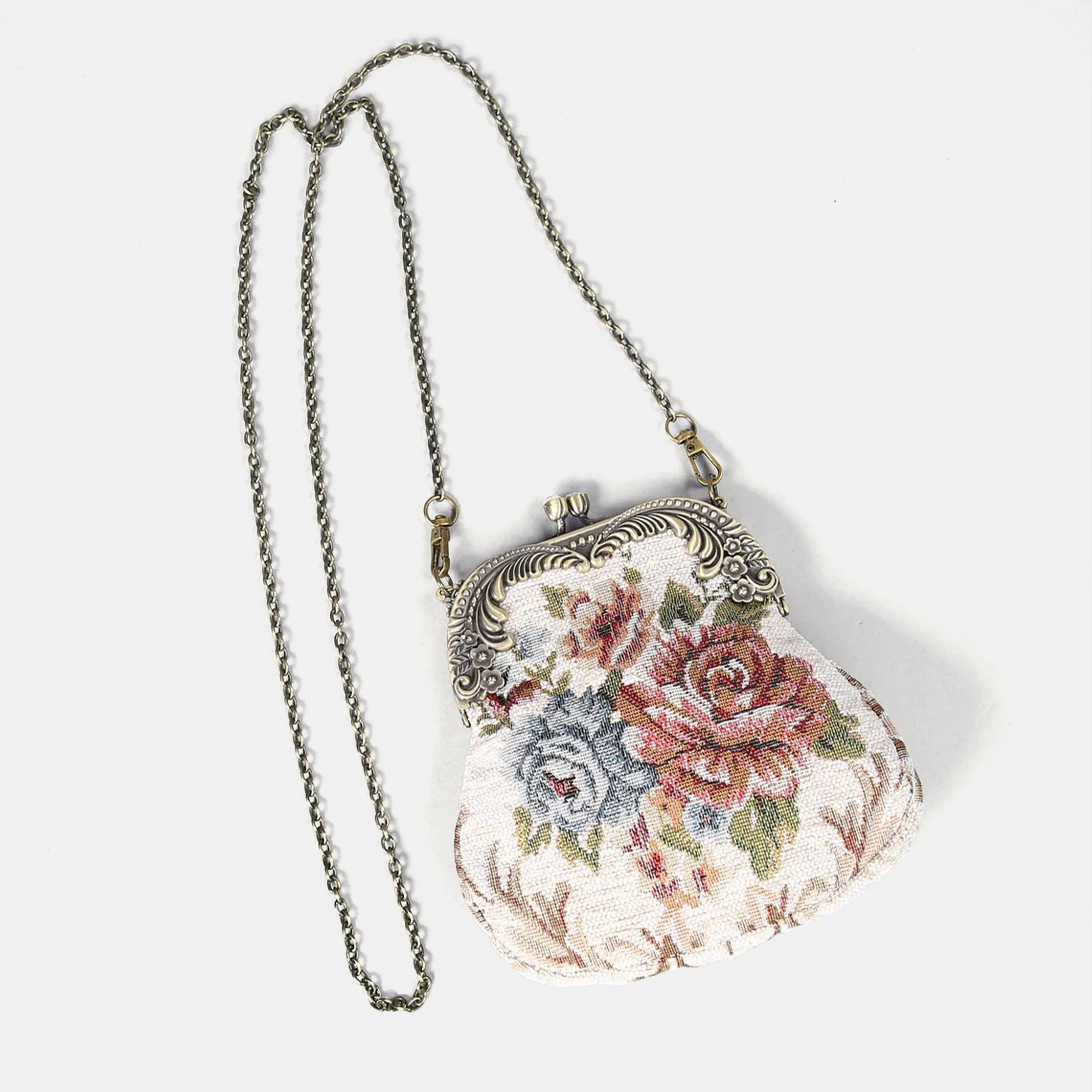 Floral Cream Chatelaine Purse Medium - Image 3