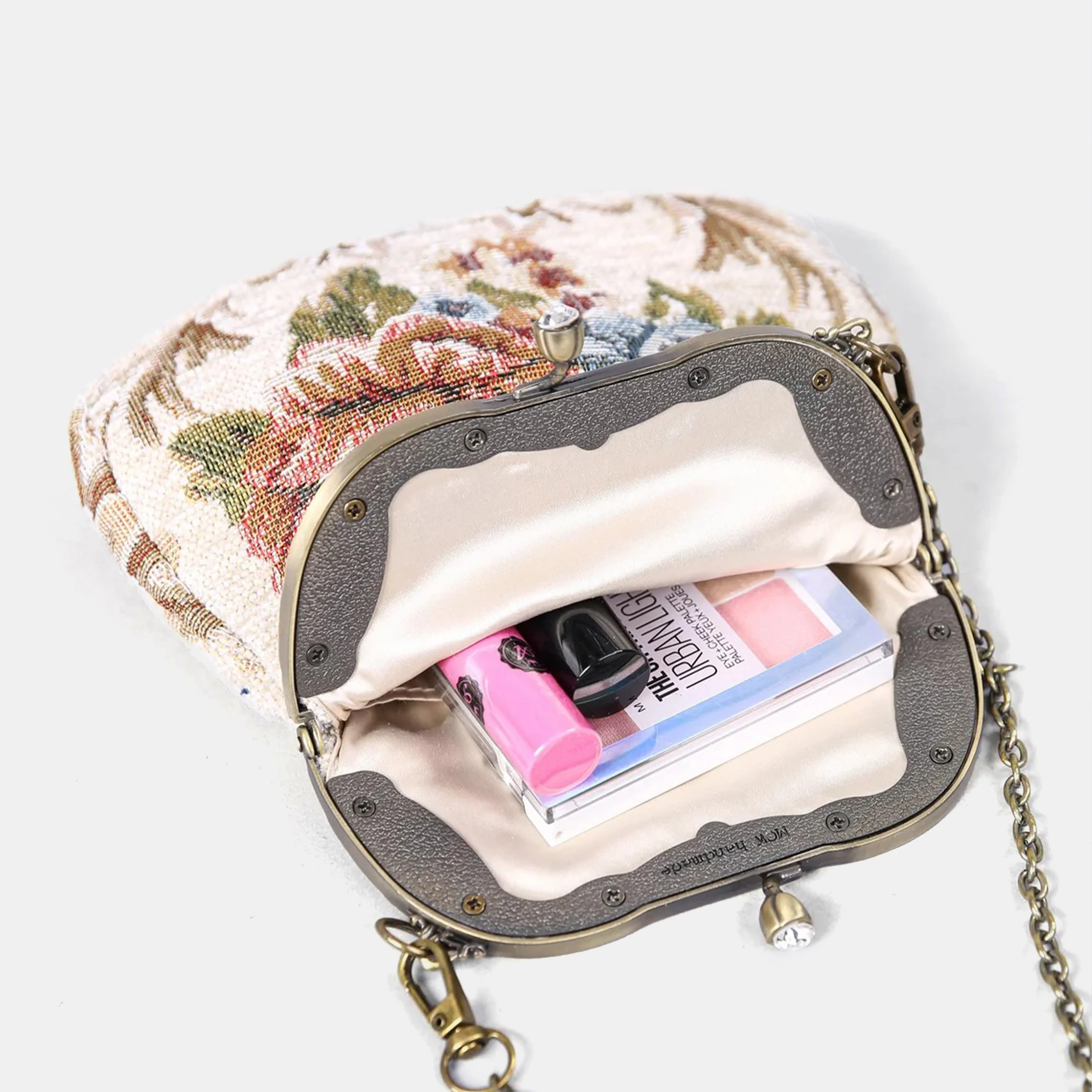 Floral Cream Chatelaine Purse Medium - Image 4