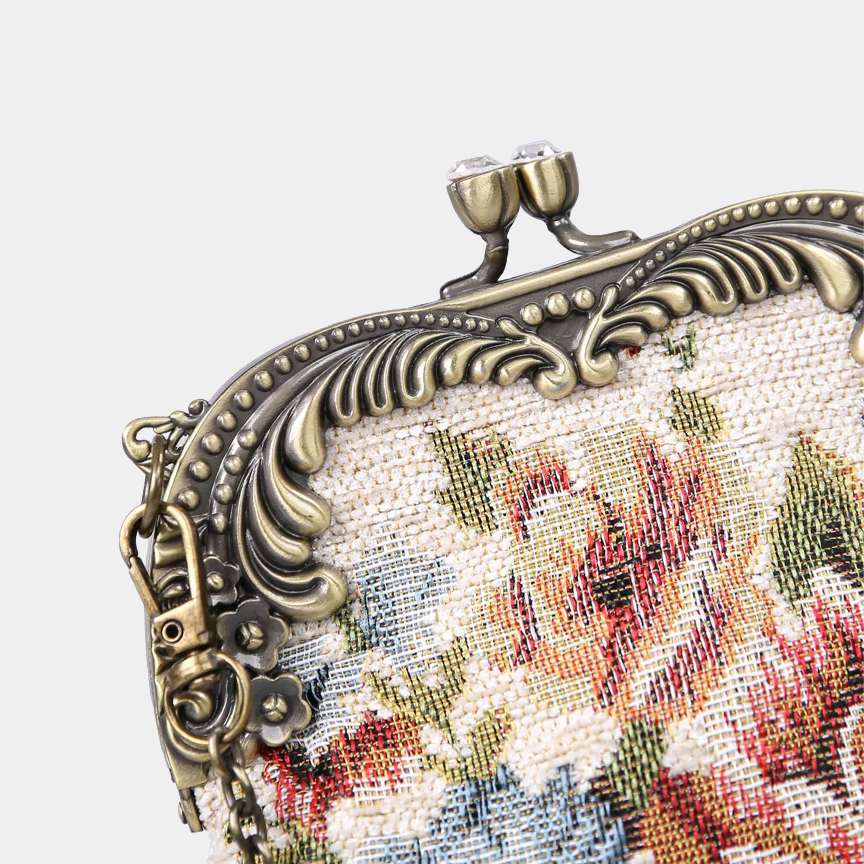 Floral Cream Chatelaine Purse Medium - Image 5