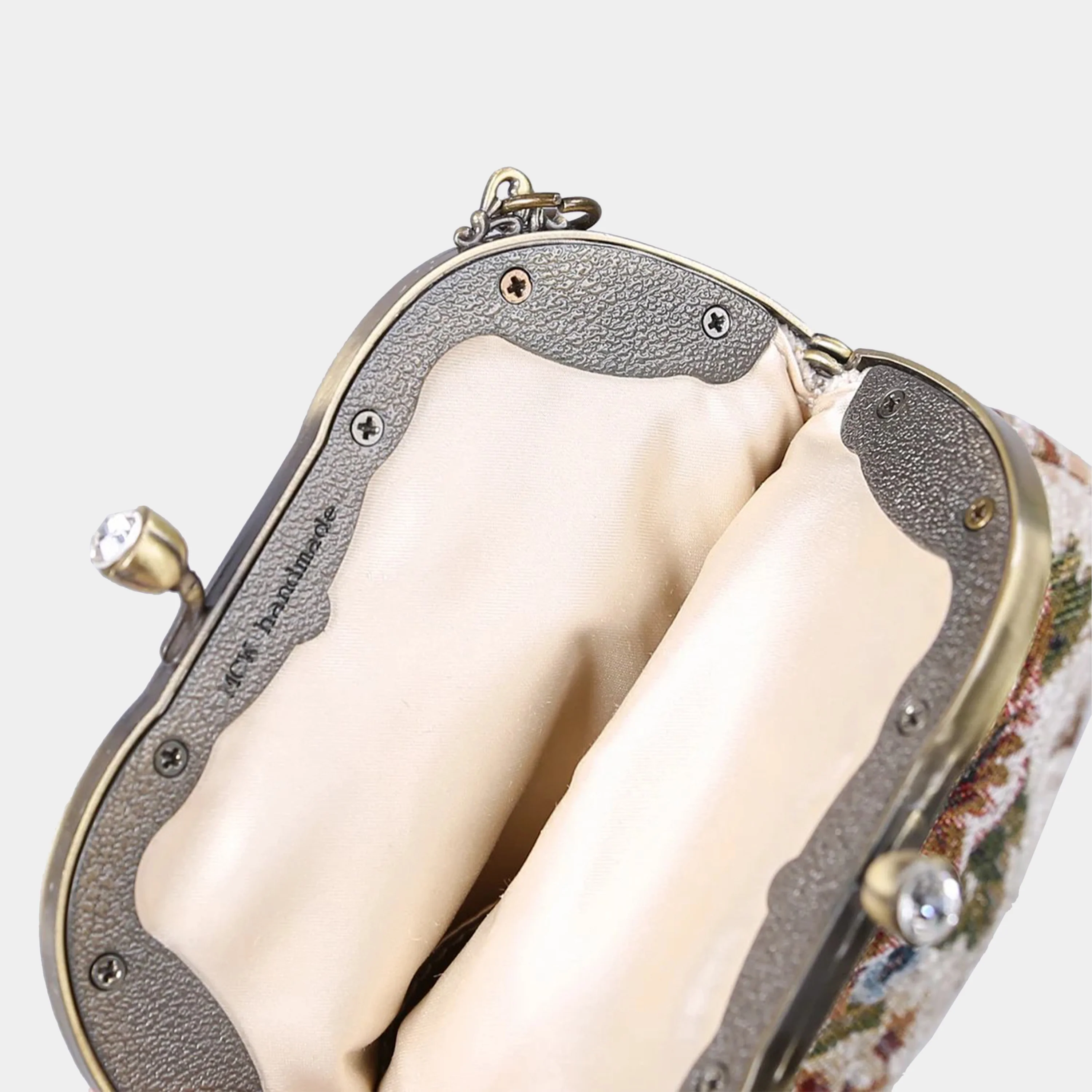 Floral Cream Chatelaine Purse Medium - Image 6