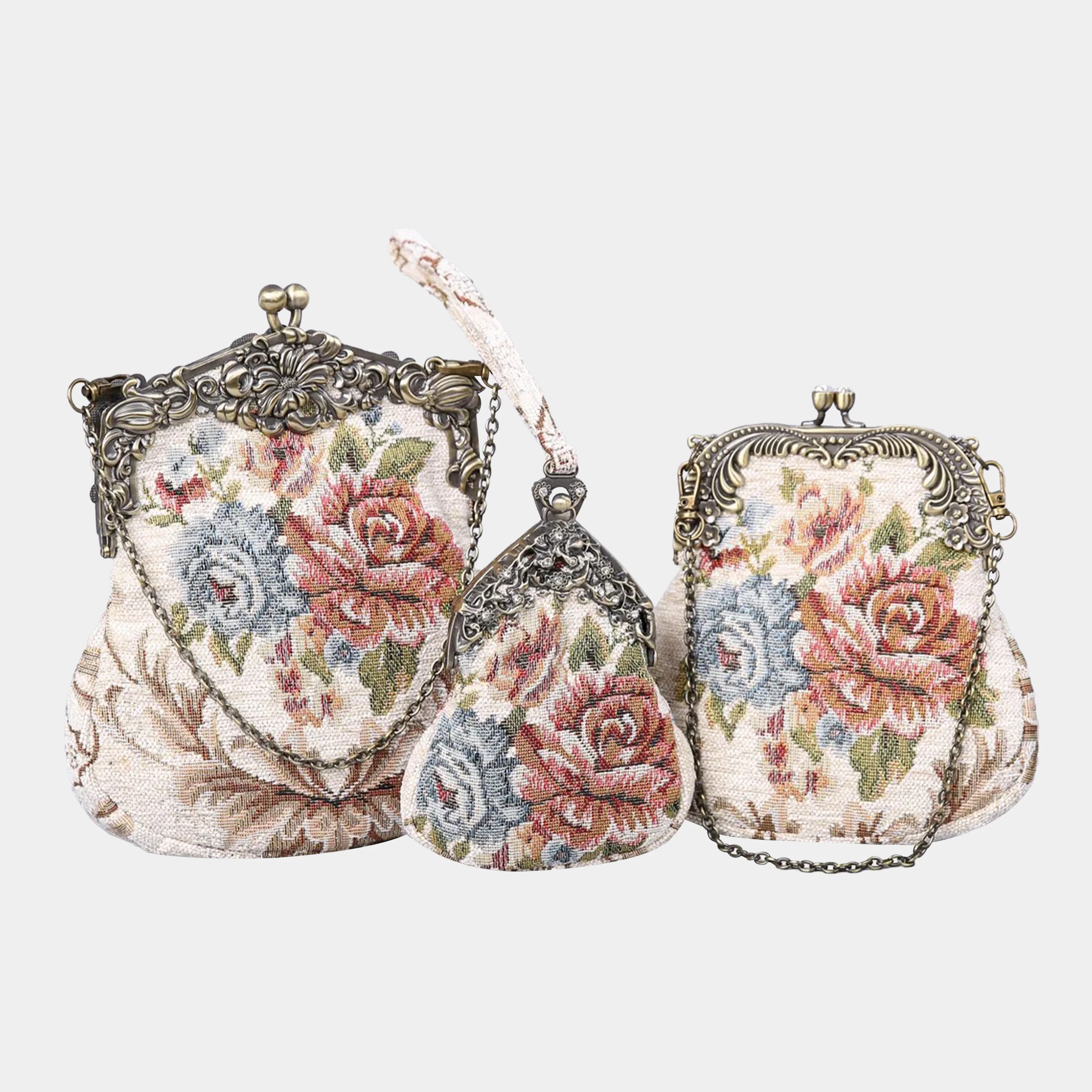 Floral Cream Chatelaine Purse Medium - Image 7