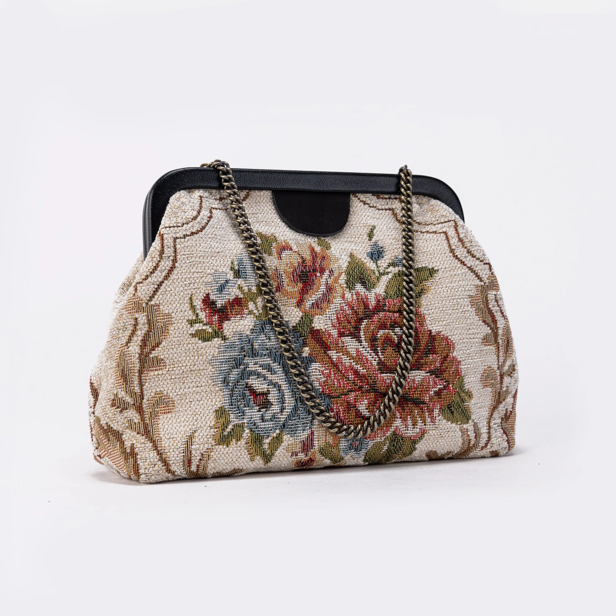 Floral Cream Alma Clutch